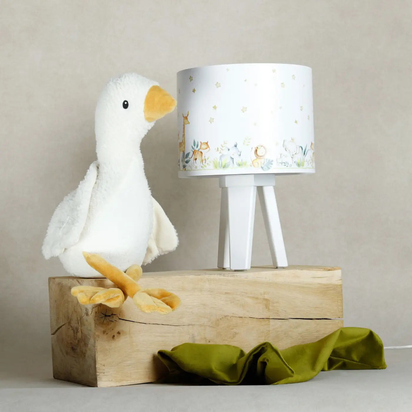 Lampe de table en Bois - Sweet Dreams (Blanc / Jaune Clair)