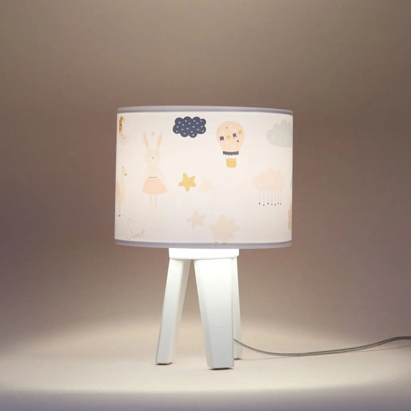 Lampe de table en Bois - Sweet Dreams (Blanc / Orange)