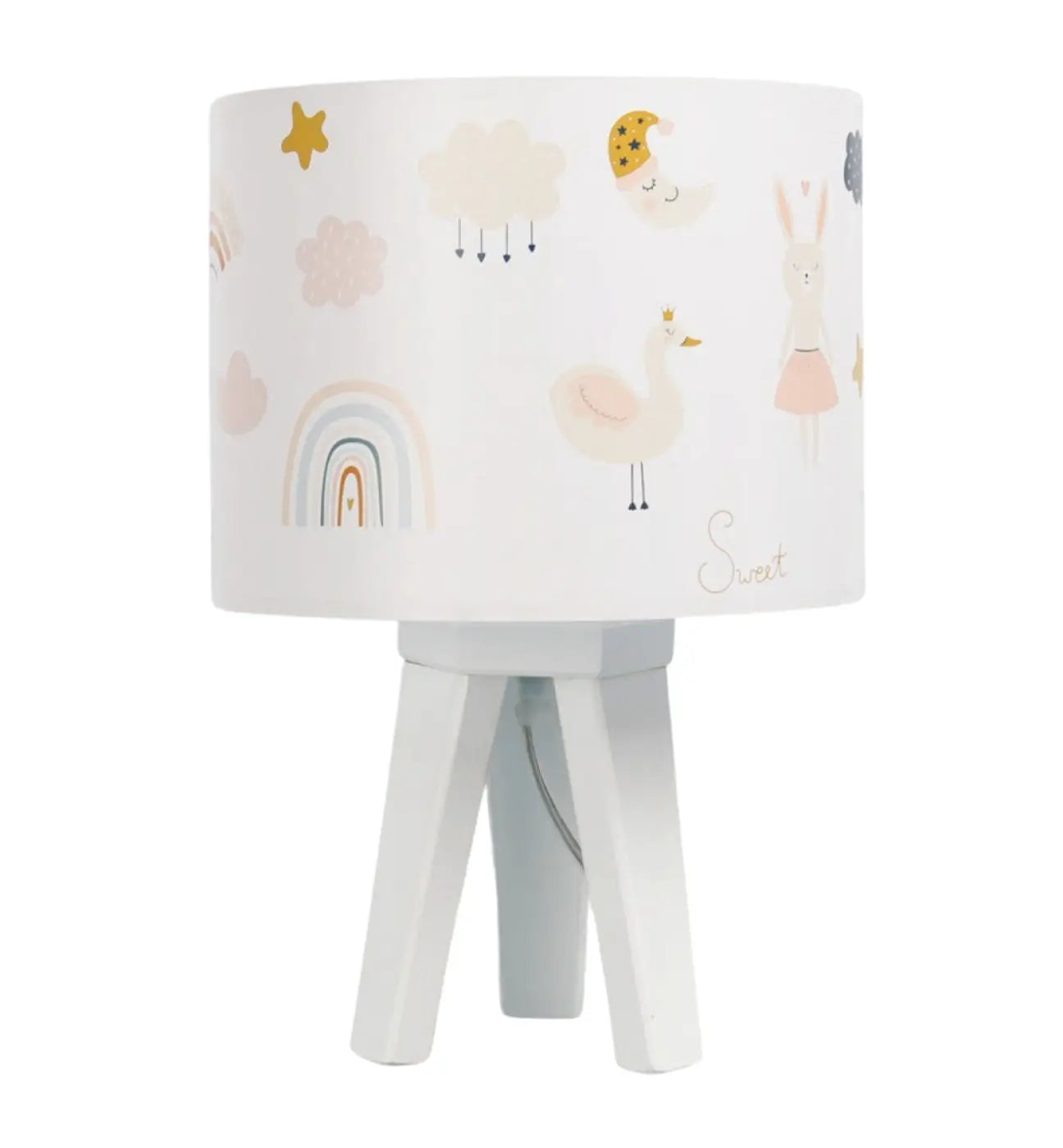 Lampe de table en Bois - Sweet Dreams (Blanc / Orange)