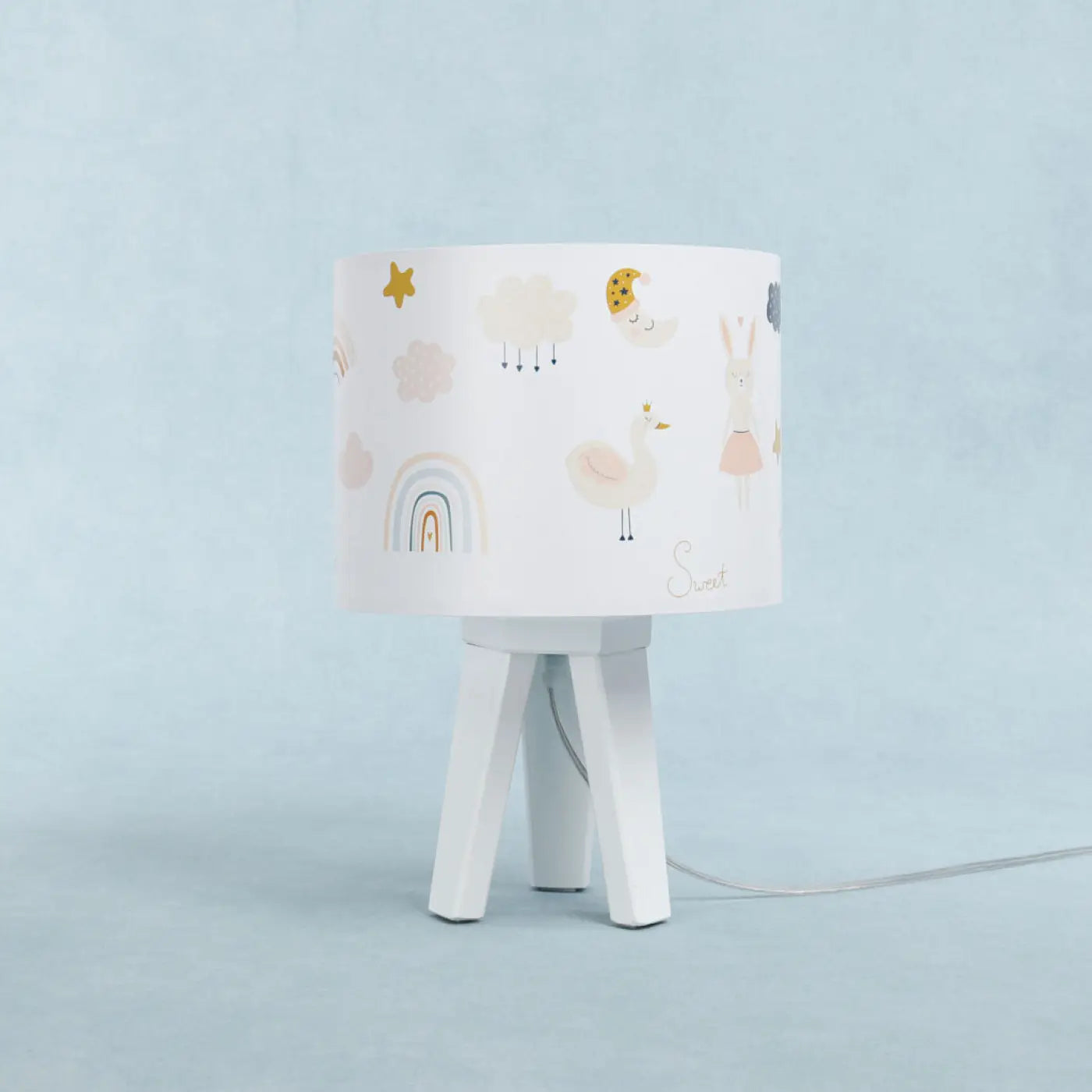 Lampe de table en Bois - Sweet Dreams (Blanc / Orange)