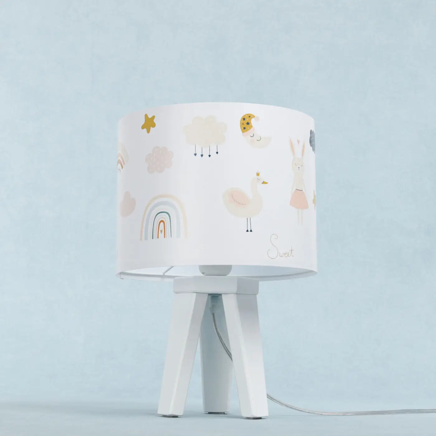 Lampe de table en Bois - Sweet Dreams (Blanc / Orange)