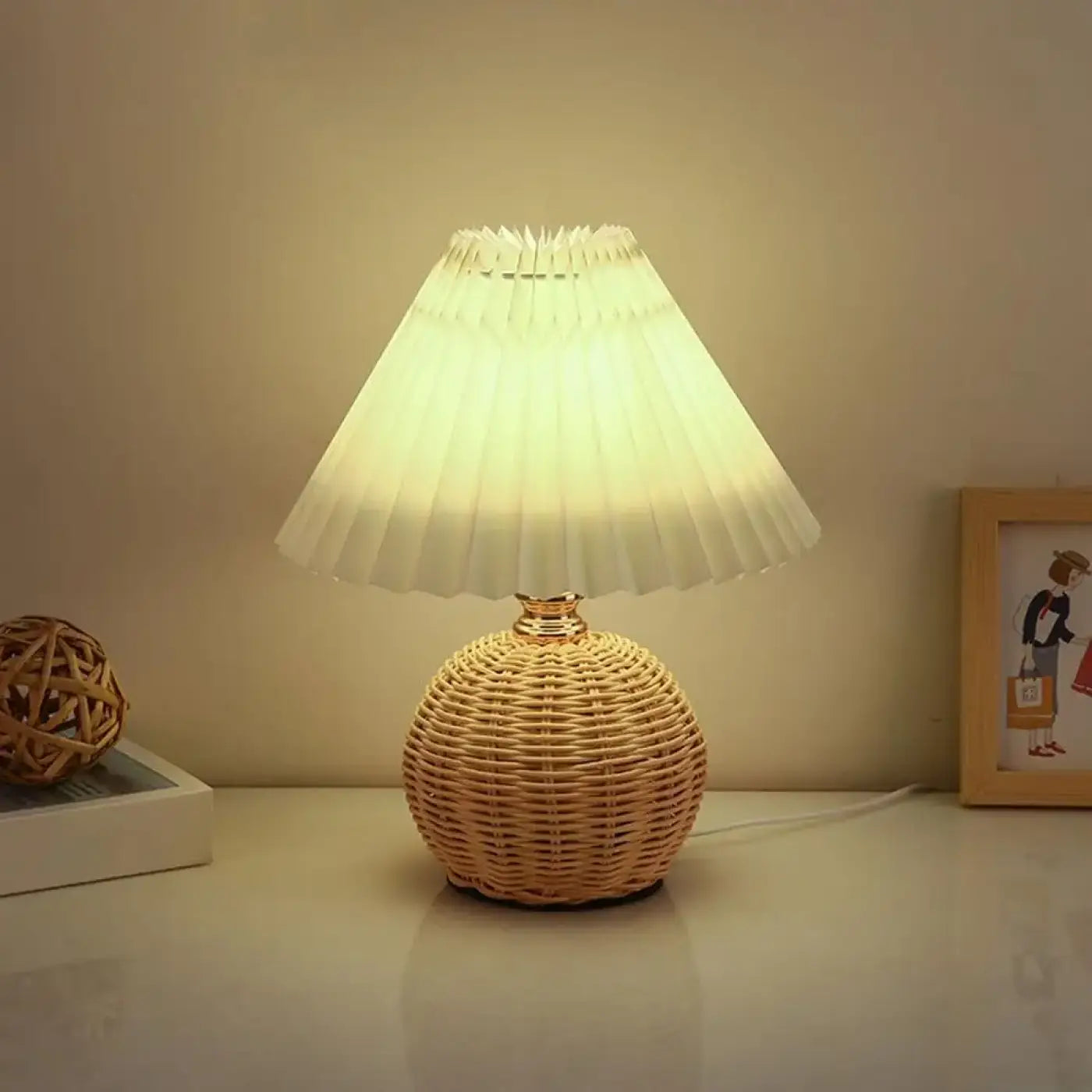 Lampe de table Design en Rotin - Plipa