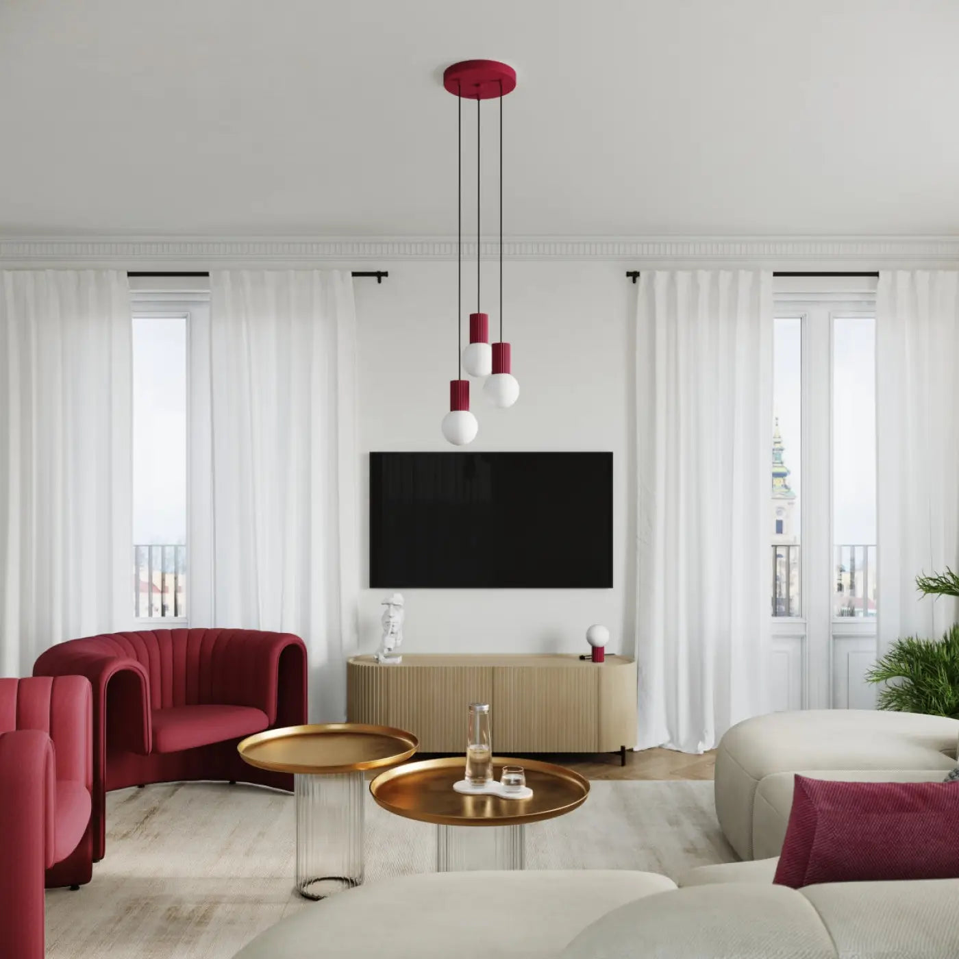 Lampe A Poser Design - Halo (Bordeaux)