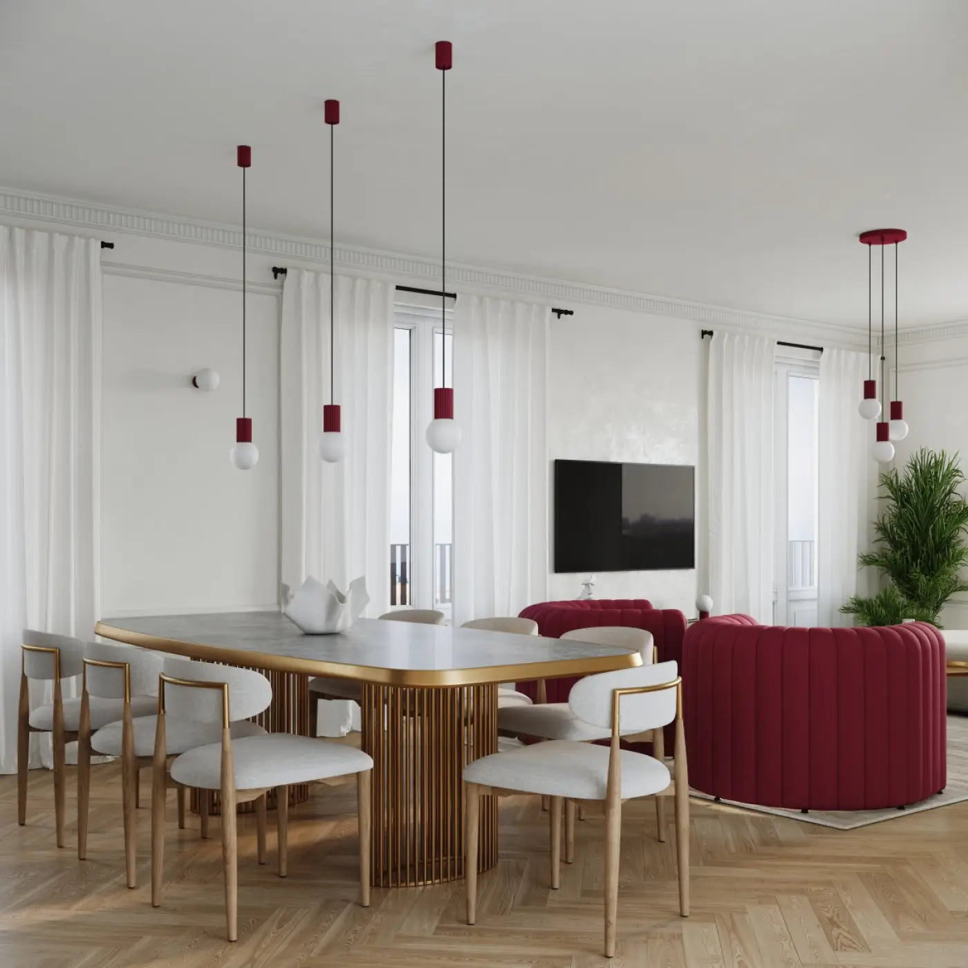 Lampe A Poser Design - Halo (Bordeaux)