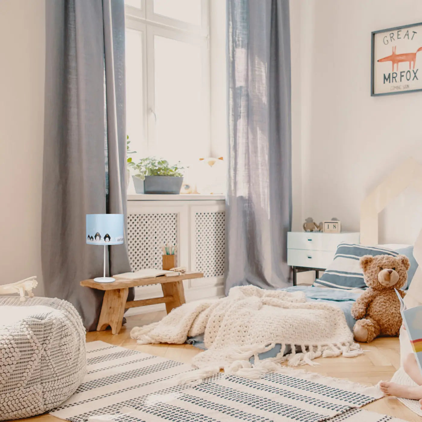 Lampe de Table - Sweet Dreams (Bleu Clair/Blanc/Noir)