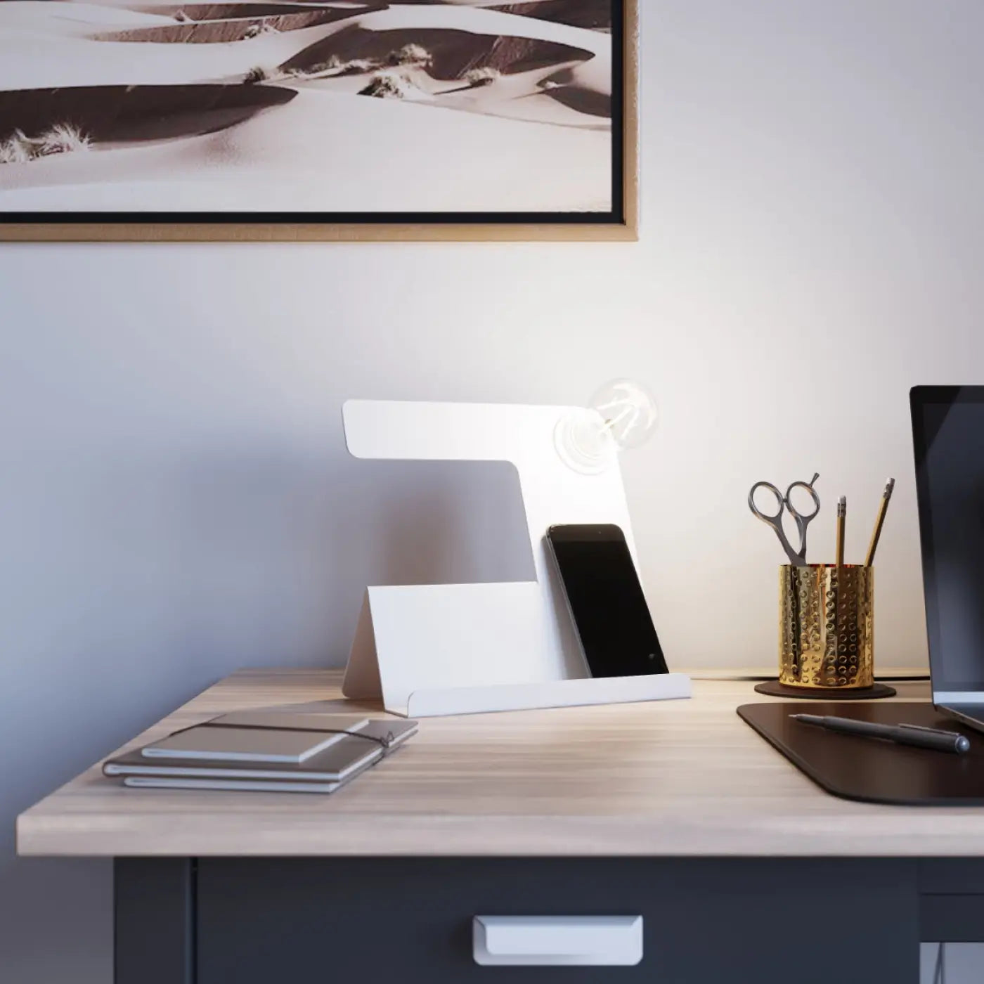 Lampe De Table Minimaliste - Incline (Blanc)
