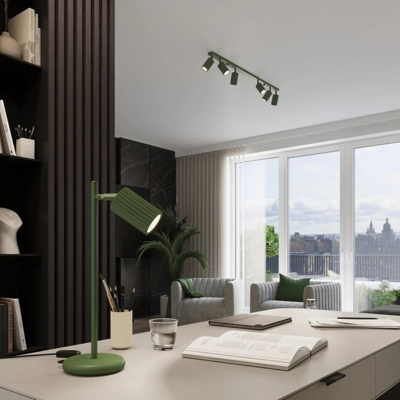 Lampe A Poser Design - Karbon (Vert Olive)