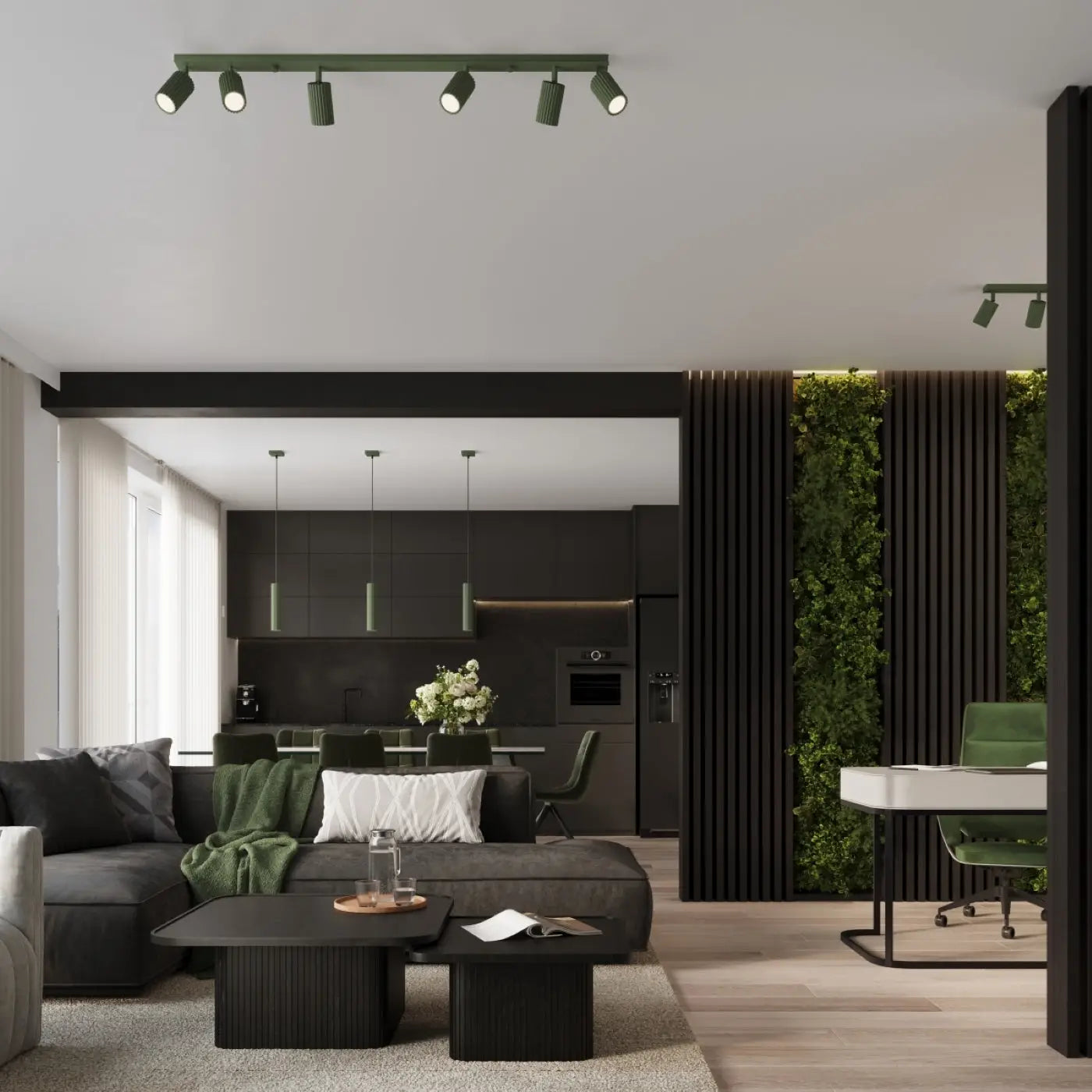 Lampe A Poser Design - Karbon (Vert Olive)
