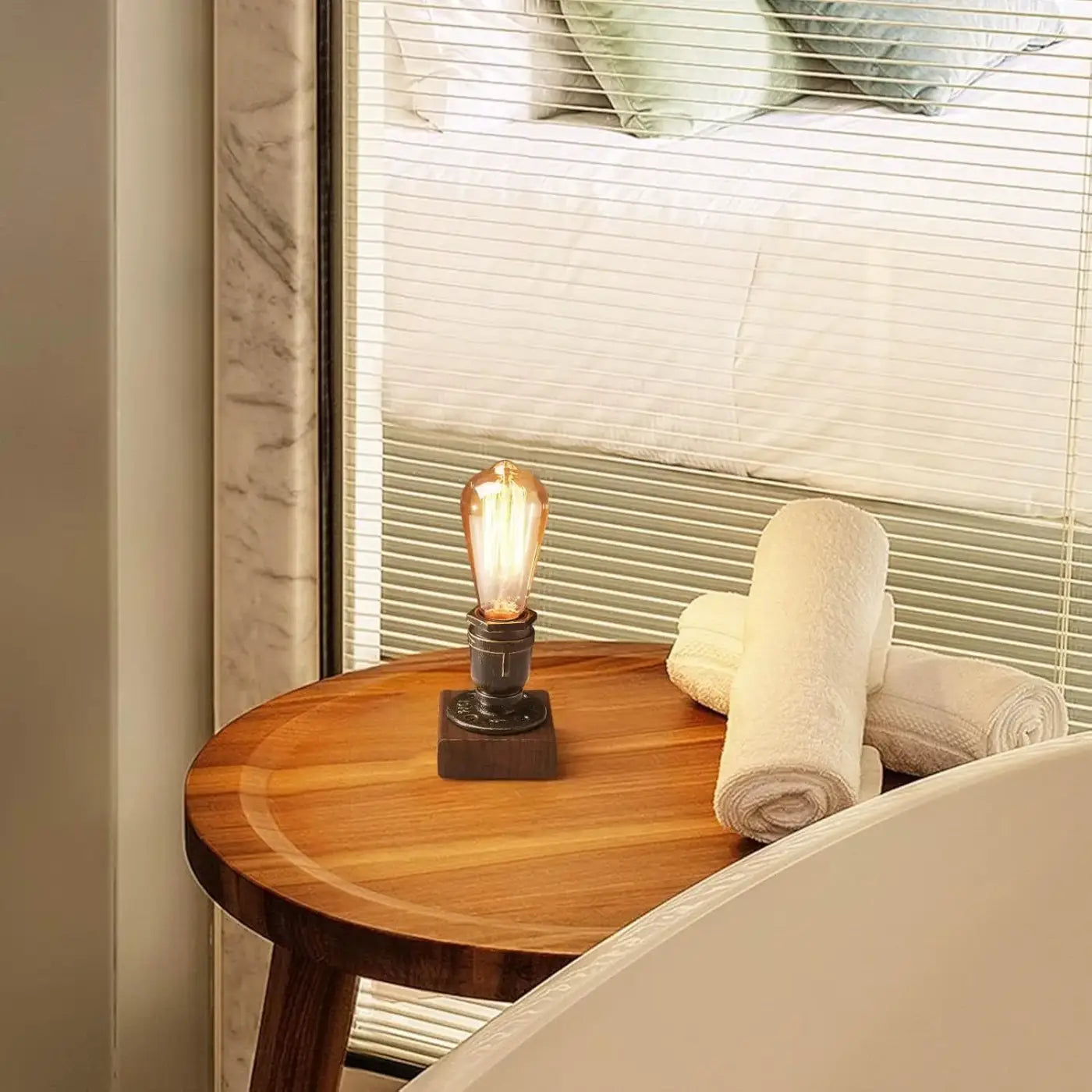 Lampe de Table Retro en Bois - Filamenta