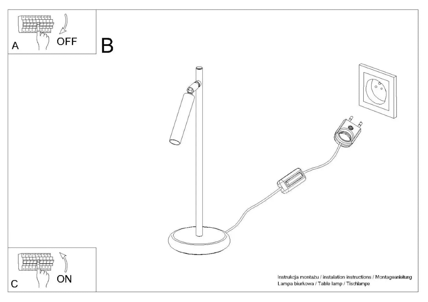 Lampe A Poser Design - Pastelo (Noir)