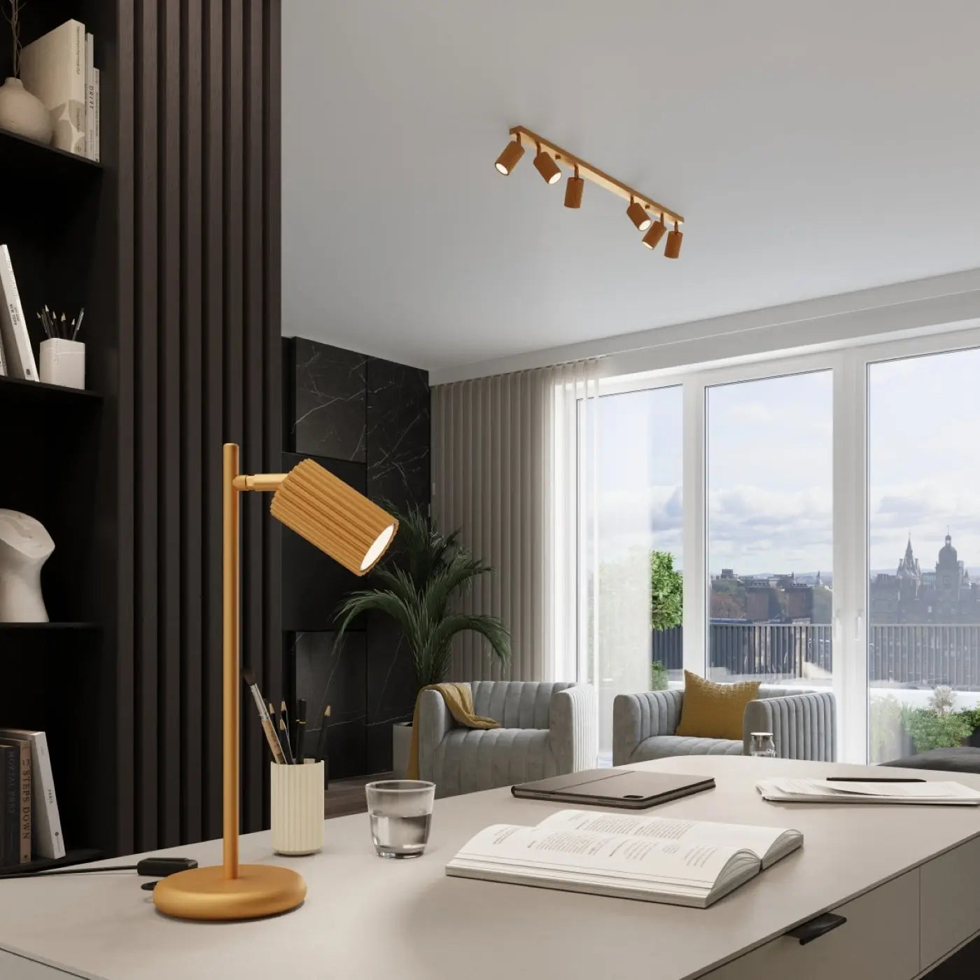 Lampe A Poser Design - Karbon (Or)