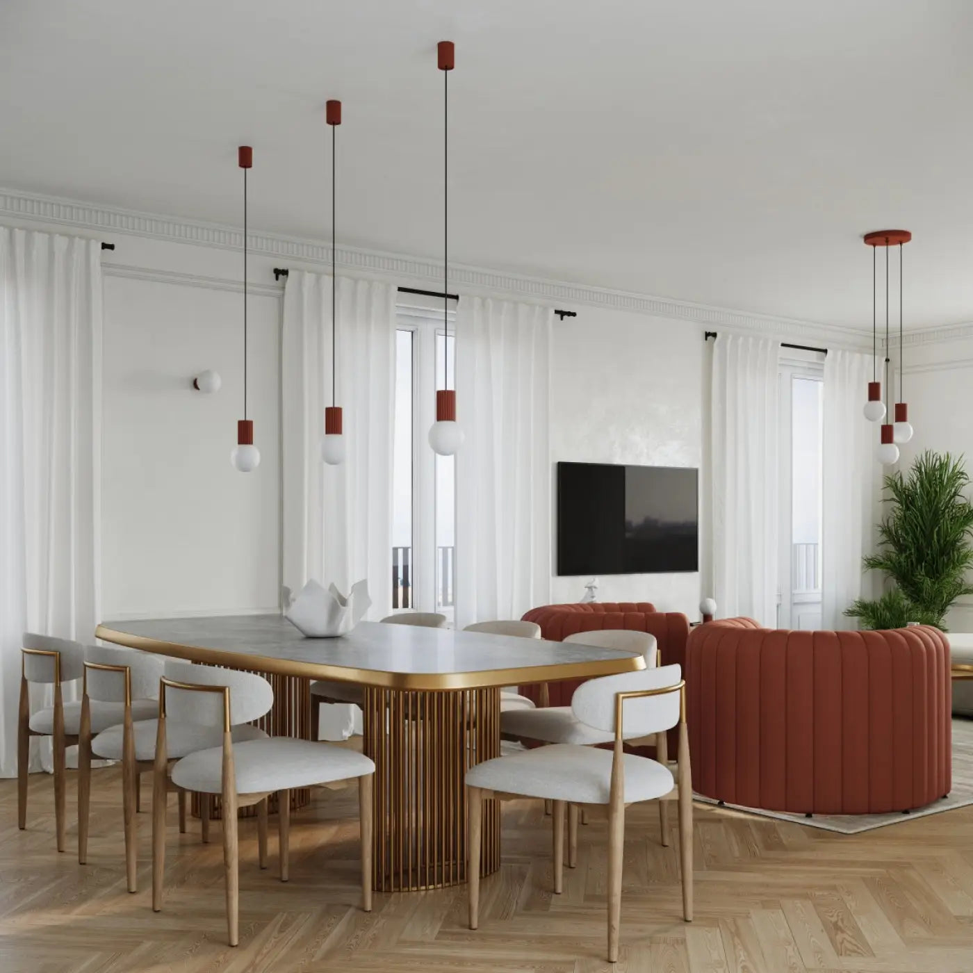 Lampe A Poser - Halo (Rouge Ochra)