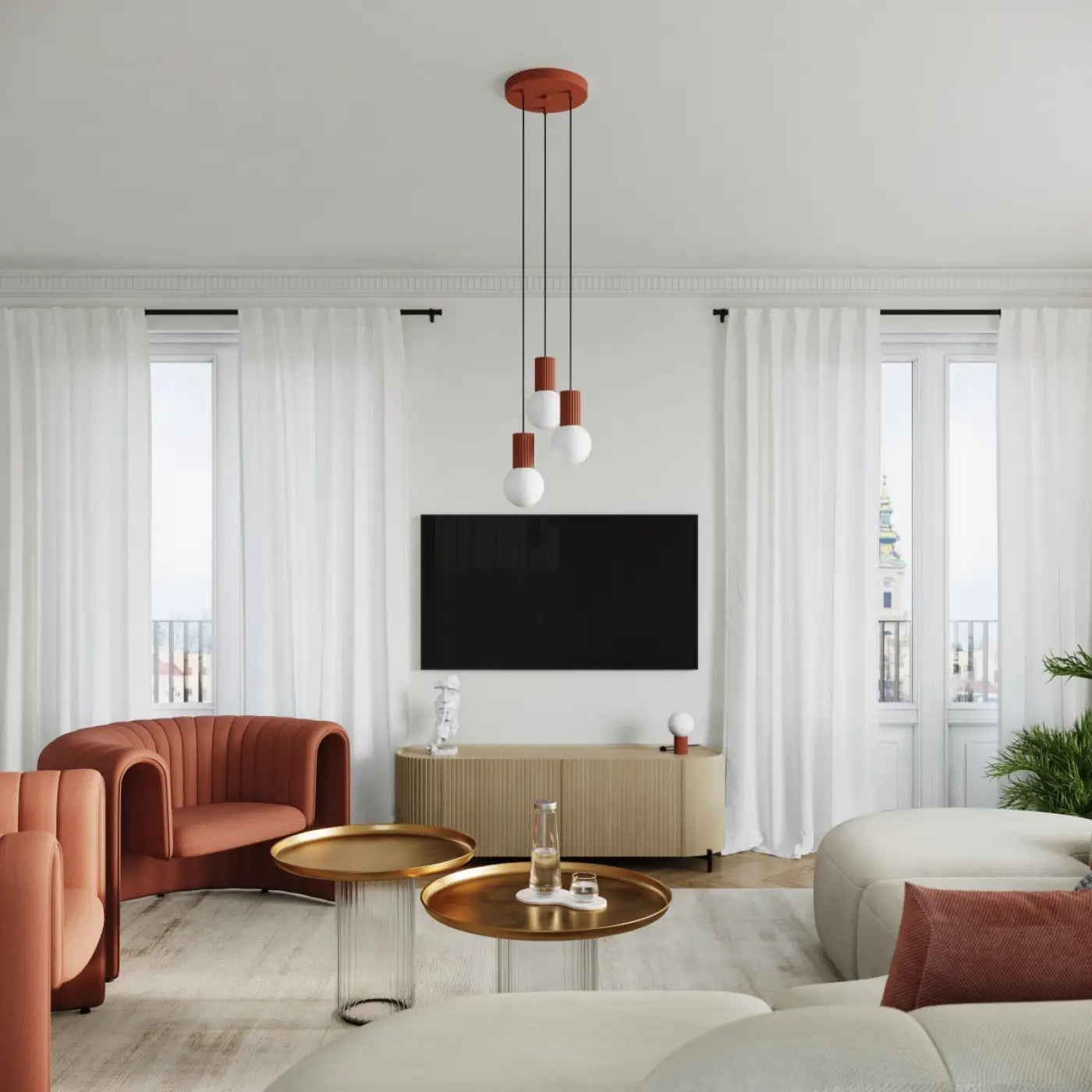 Lampe A Poser - Halo (Rouge Ochra)