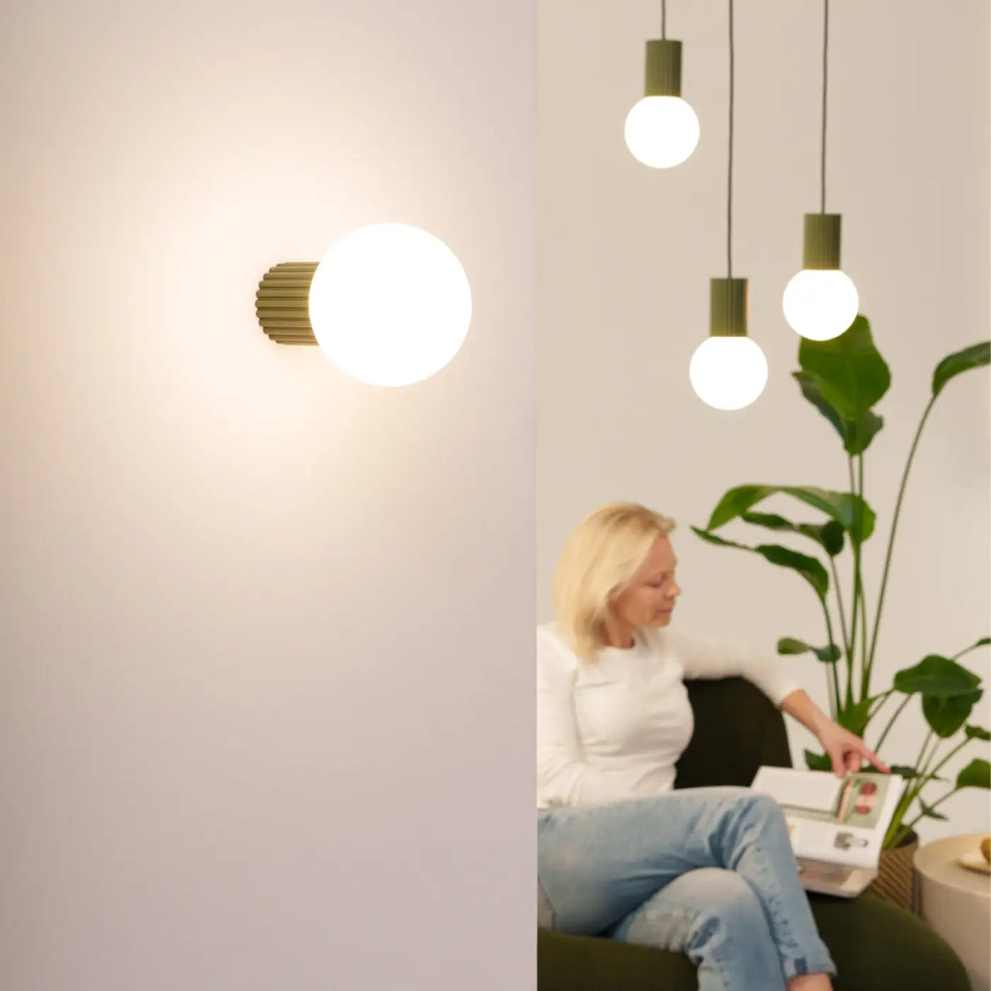 Lampe A Poser HALO - (Vert Olive)