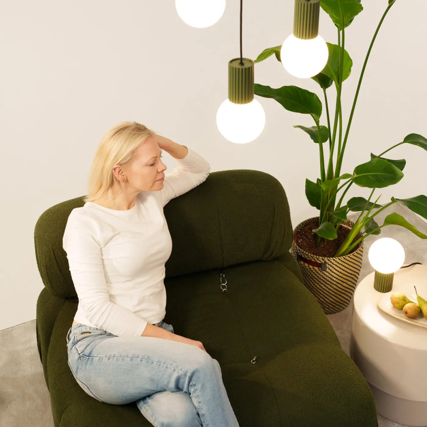 Lampe A Poser HALO - (Vert Olive)