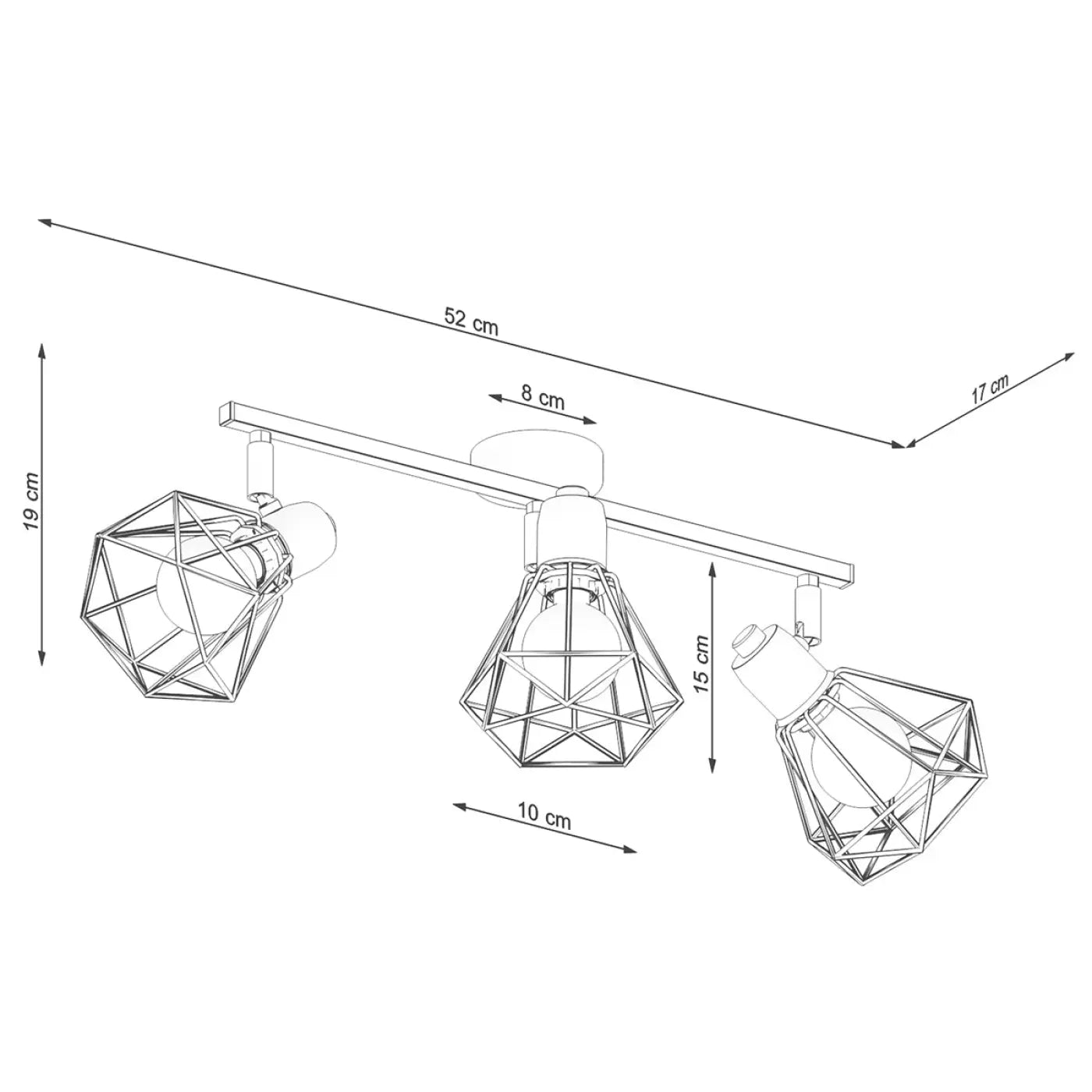 Luminaire Plafonnier Design en Metal - Artemis 3  (Blanc)