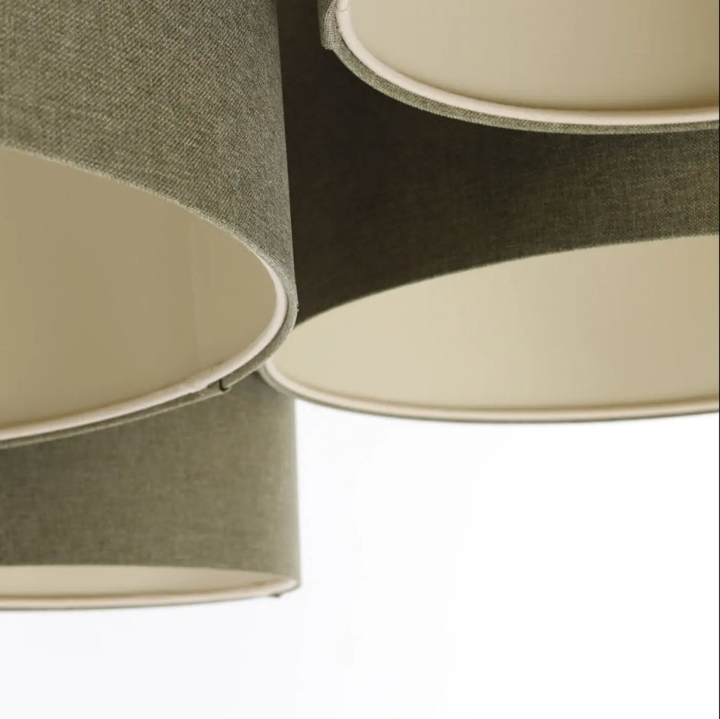 Luminaire Plafonnier - 4Flames Boho Elegant (Vert Gris/Ecru)