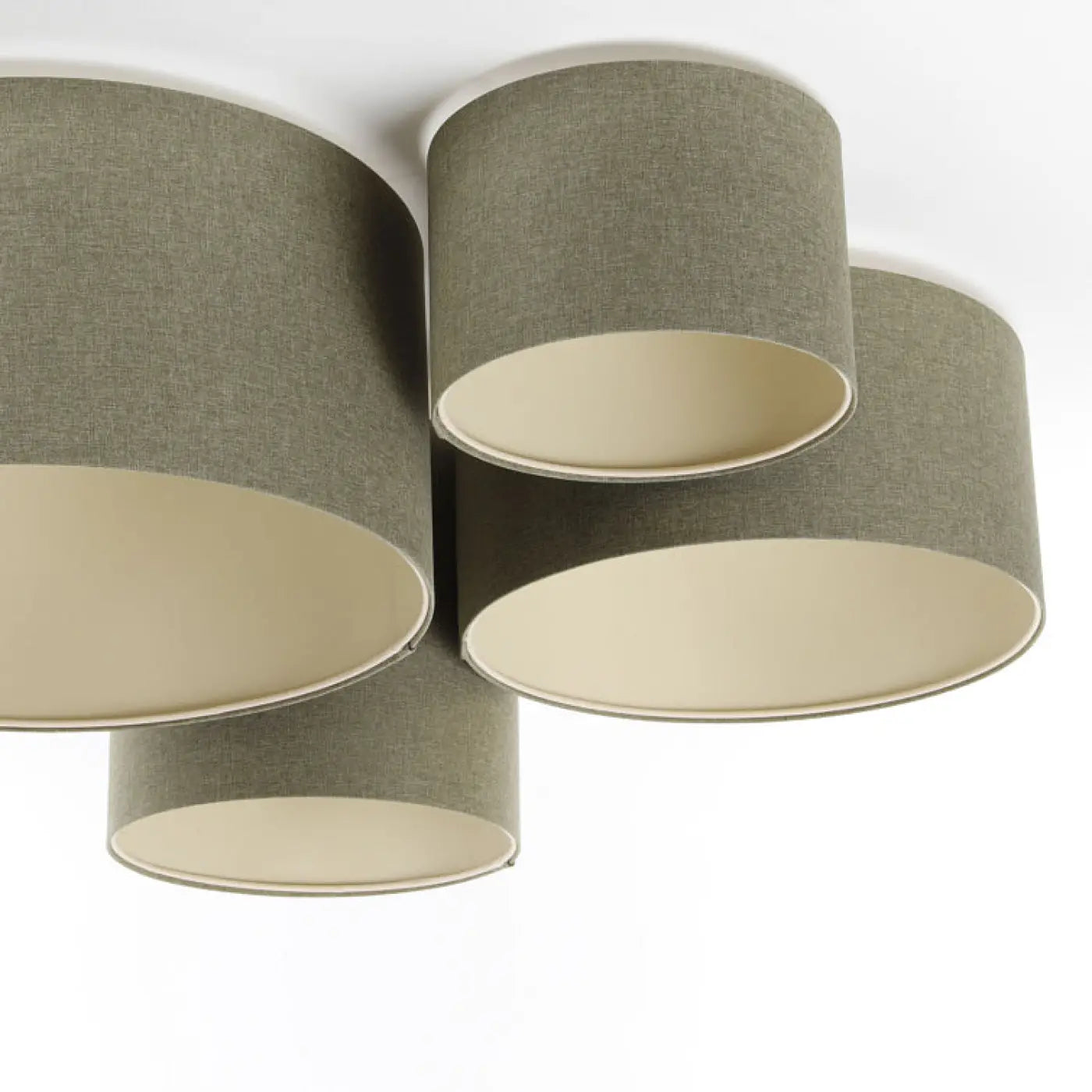 Luminaire Plafonnier - 4Flames Boho Elegant (Vert Gris/Ecru)