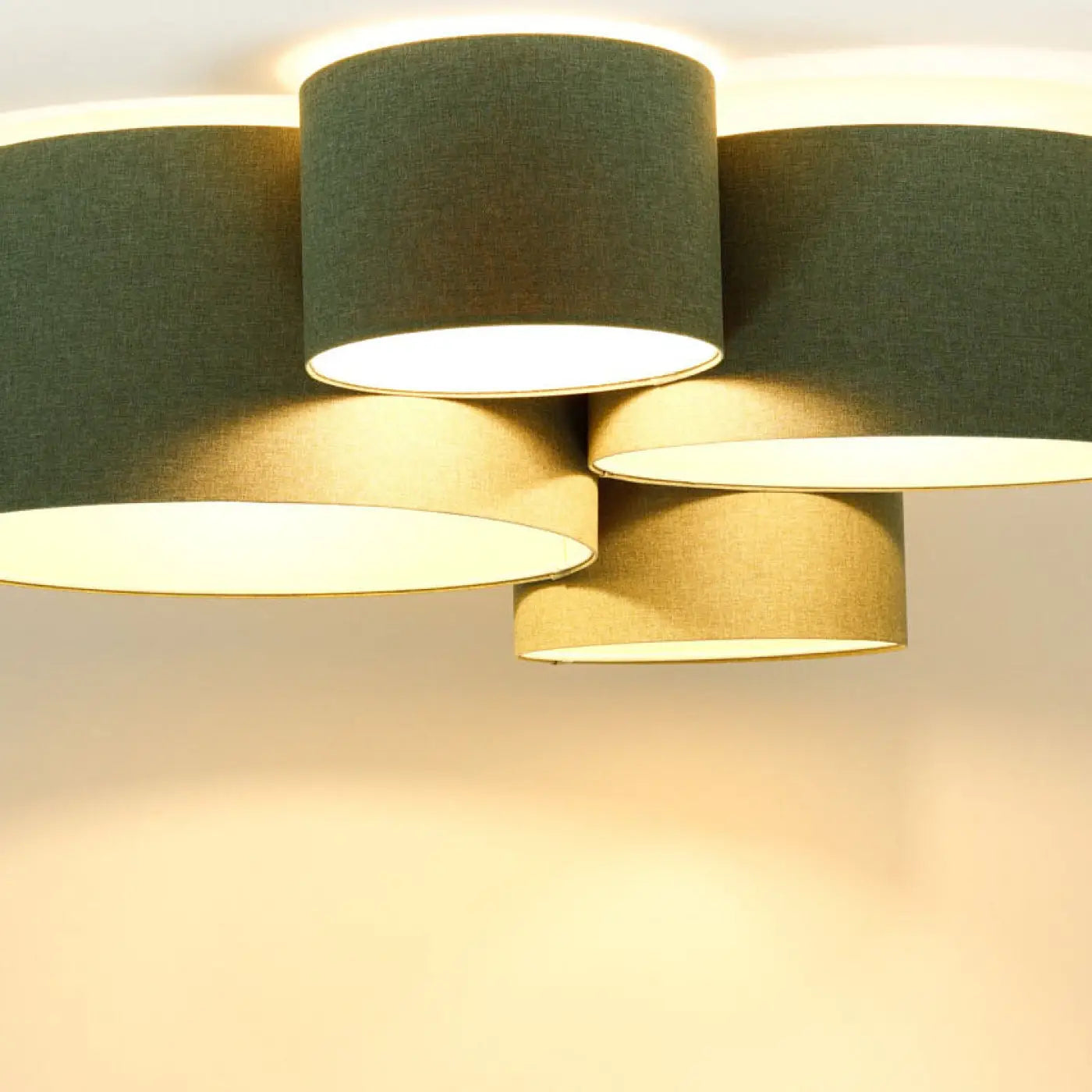 Luminaire Plafonnier - 4Flames Boho Elegant (Vert Gris/Ecru)
