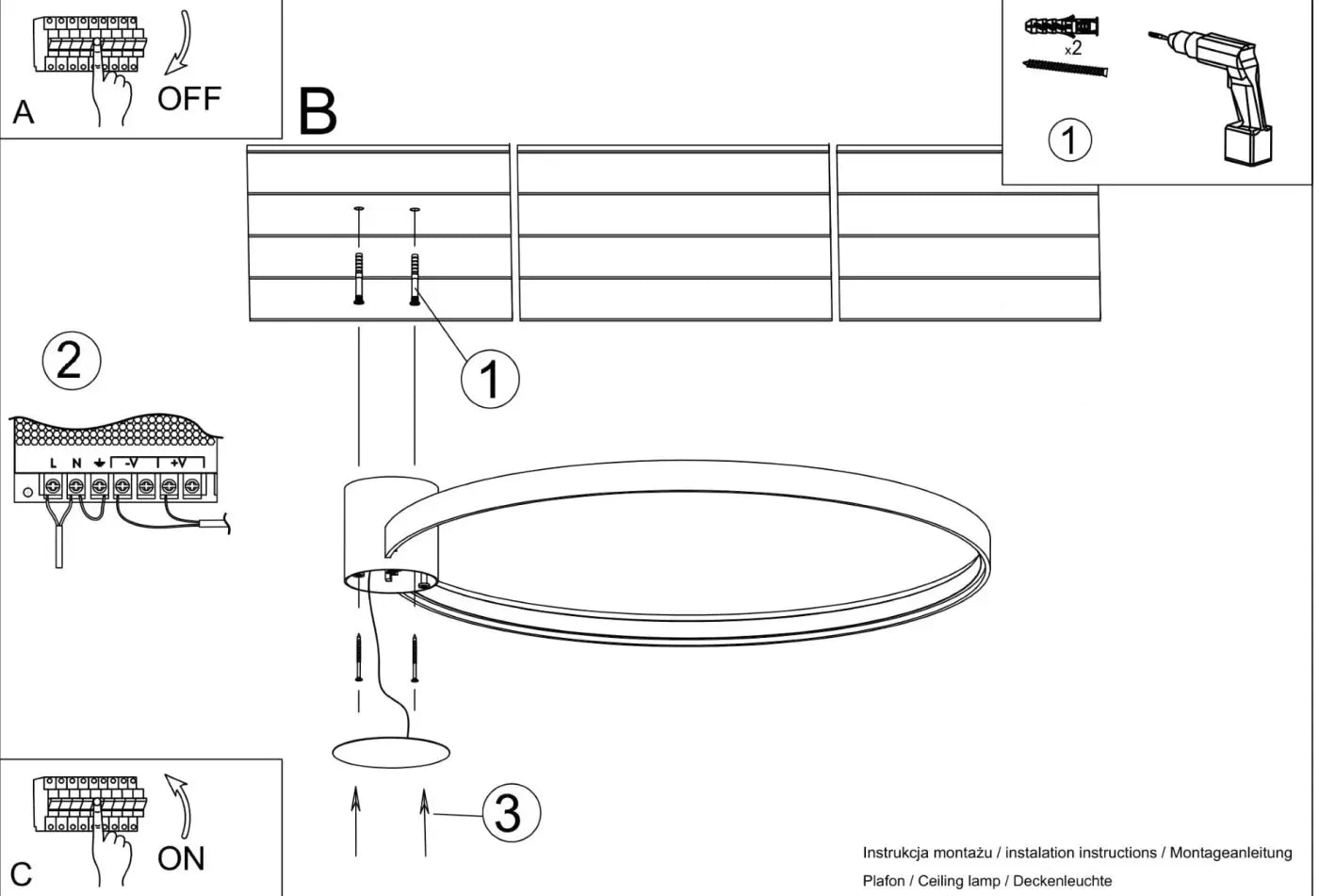 Luminaire Plafonnier Design - Rio 78 4000K (Doré)