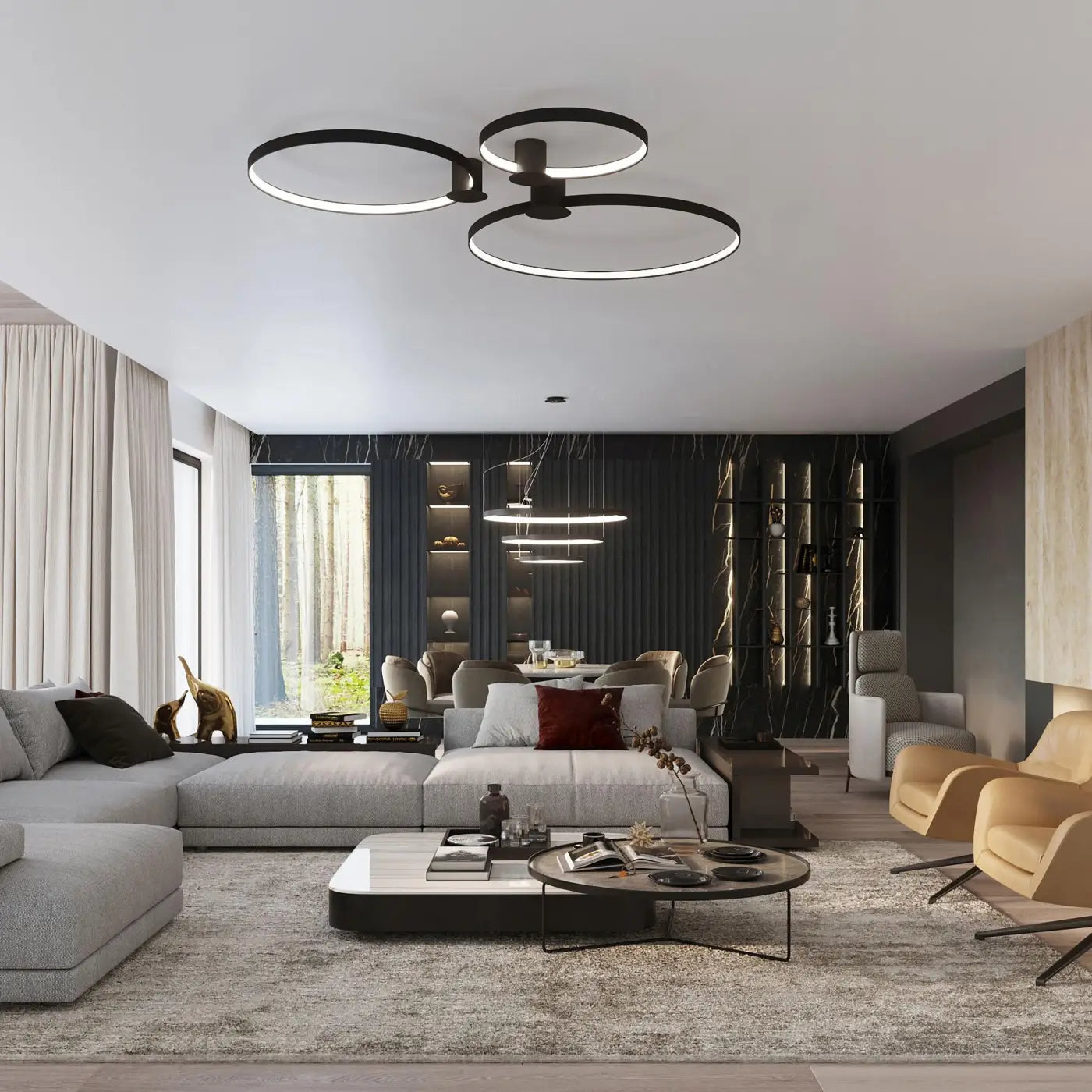 Luminaire Plafonnier Design - Rio 55 4000K (Noir)