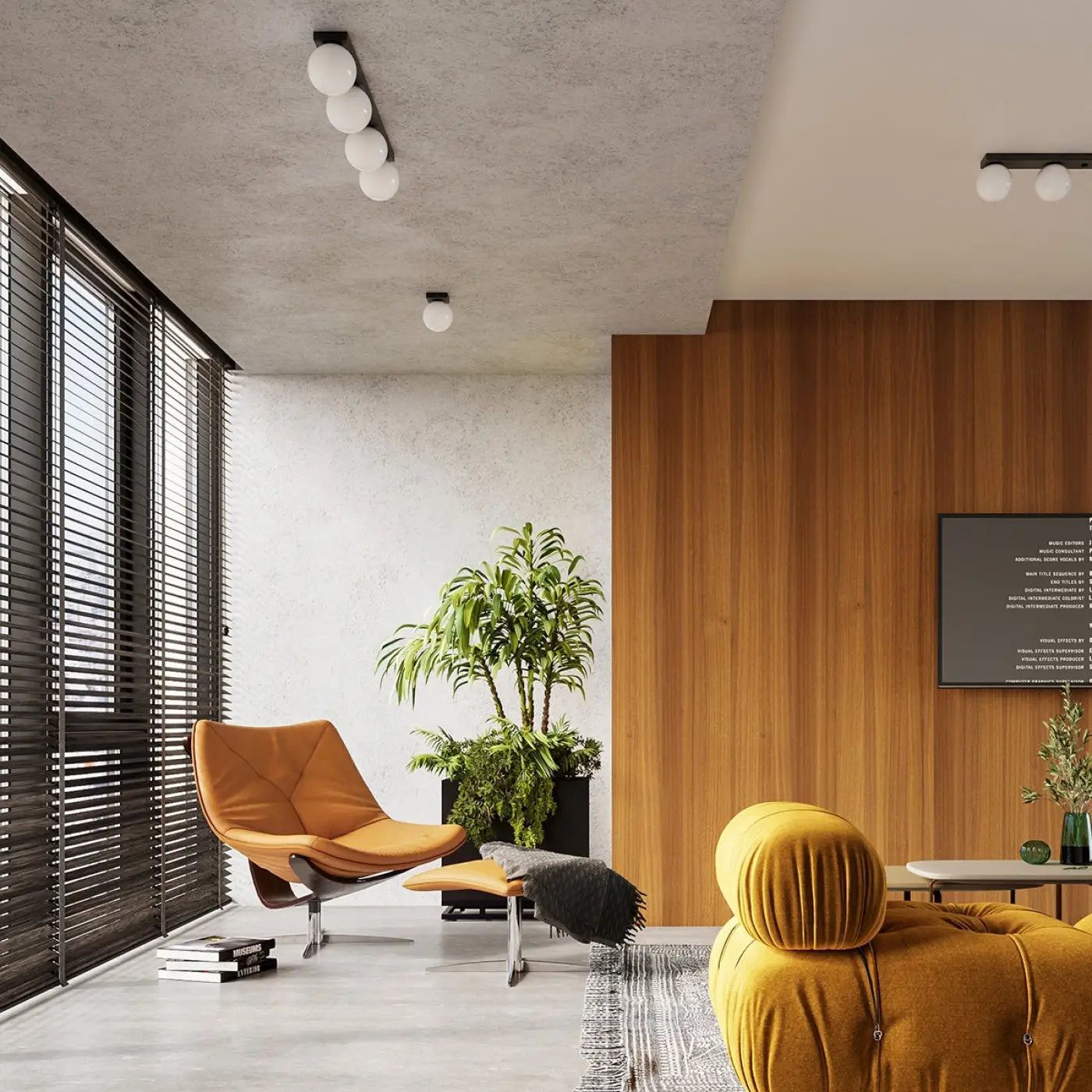Luminaire Plafonnier Design - Yoli 4 (Noir)