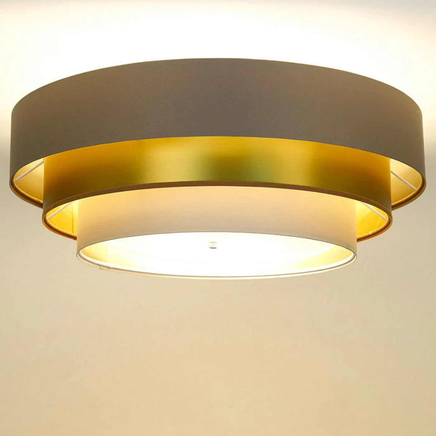 Luminaire Plafonnier Design - Triniti Elegant (Beige/Crème/Doré)