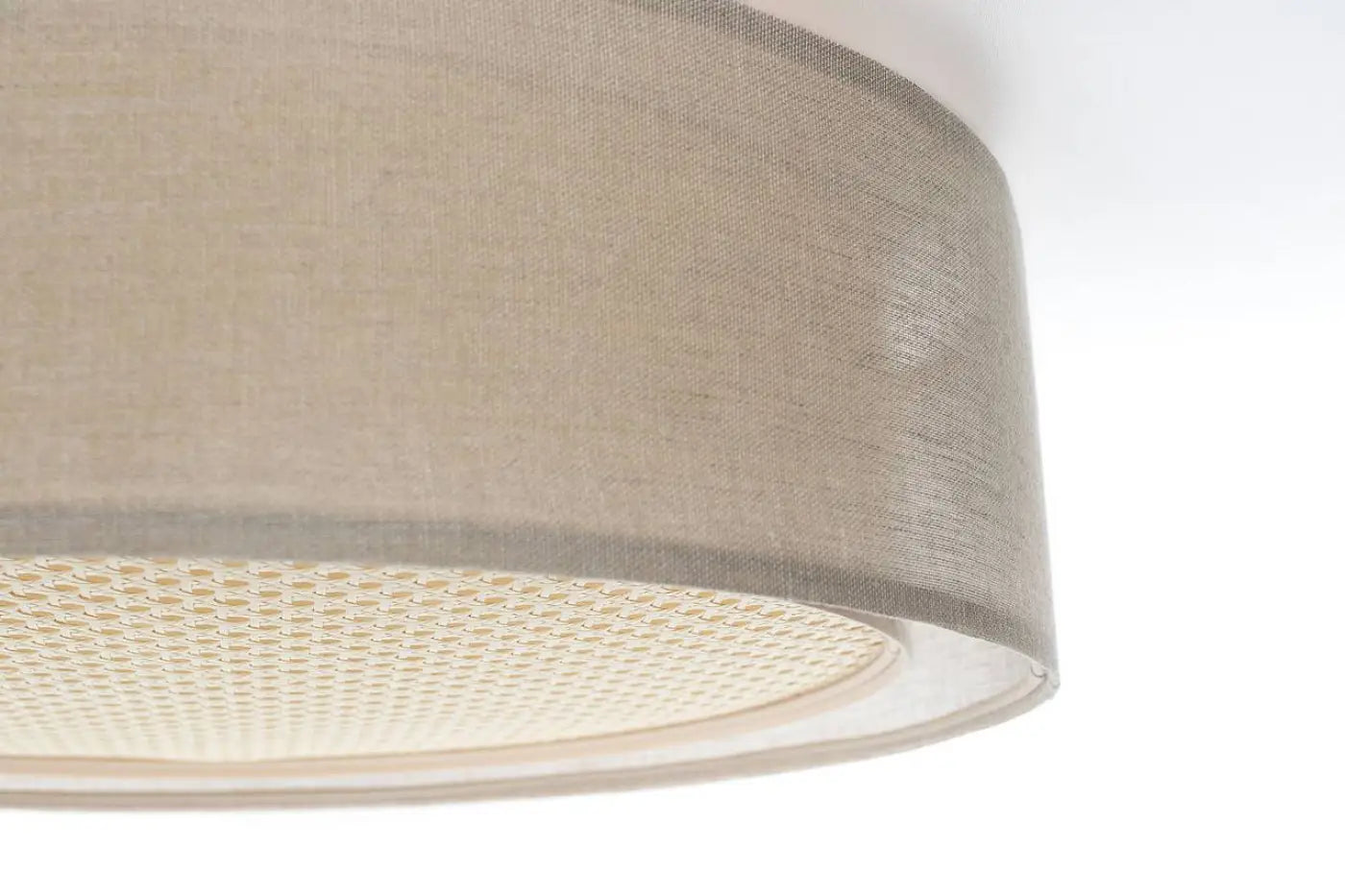 Luminaire Plafonnier Design en Rotin - Puro Rattan (Beige/Crème)