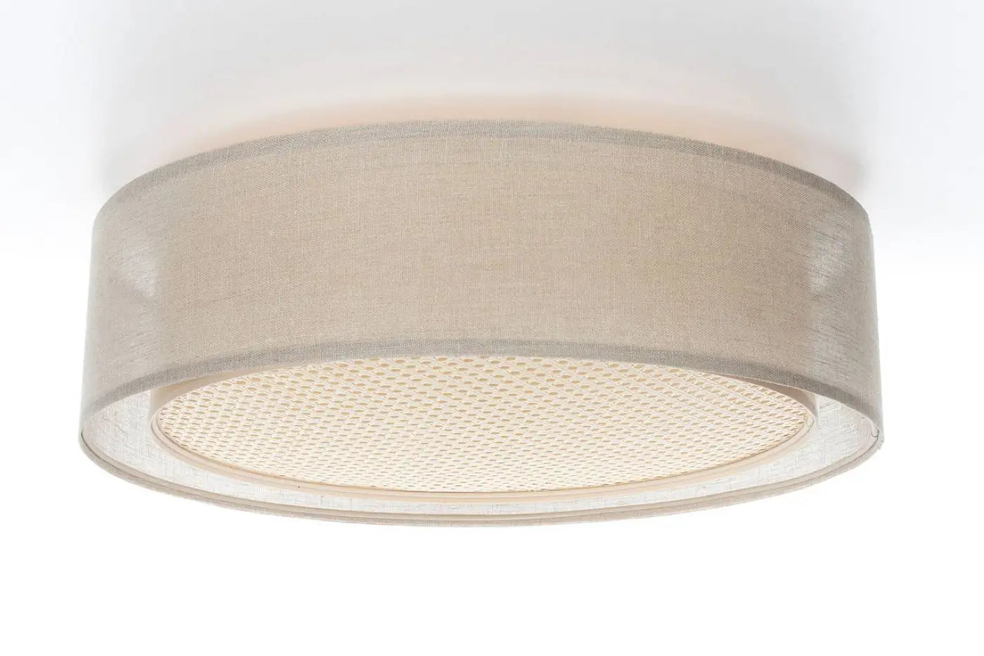 Luminaire Plafonnier Design en Rotin - Puro Rattan (Beige/Crème)
