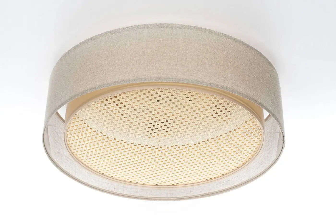 Luminaire Plafonnier Design en Rotin - Puro Rattan (Beige/Crème)