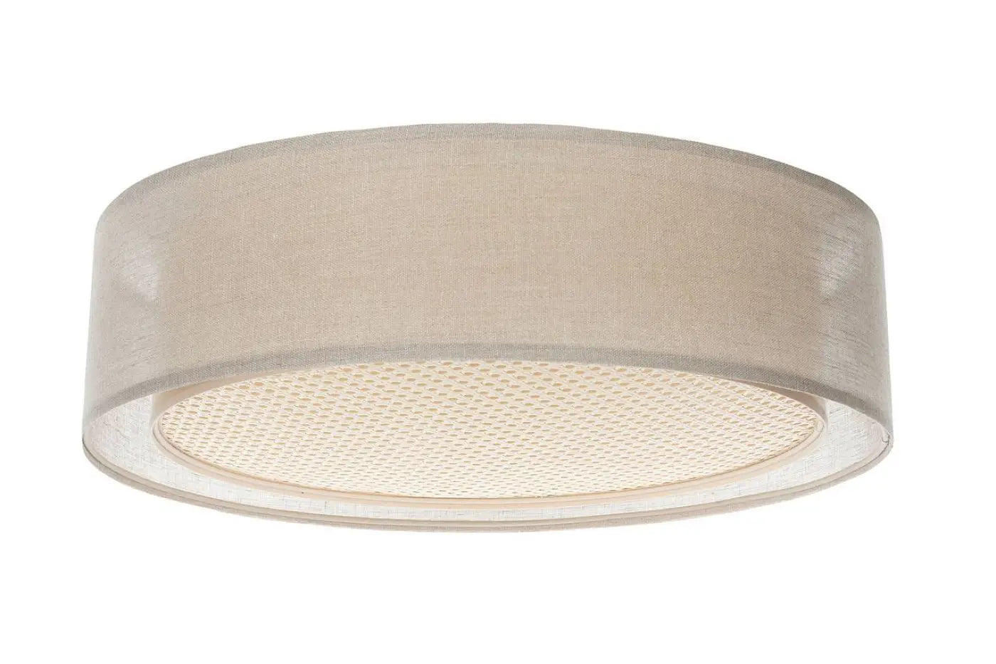 Luminaire Plafonnier Design en Rotin - Puro Rattan (Beige/Crème)