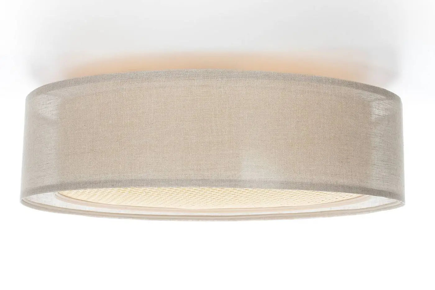 Luminaire Plafonnier Design en Rotin - Puro Rattan (Beige/Crème)