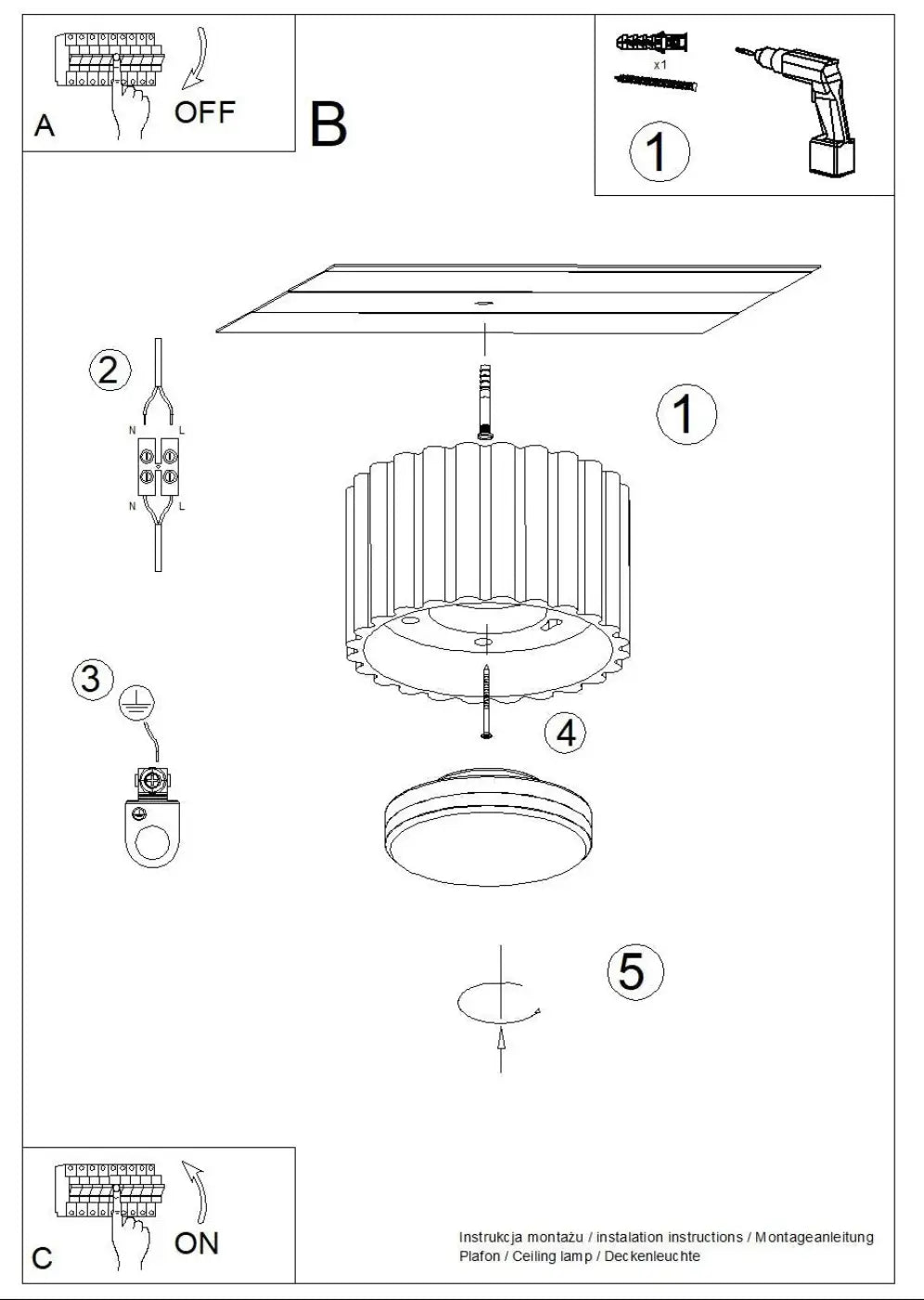 Luminaire Plafonnier Moderne - Aura 1 (Beige)