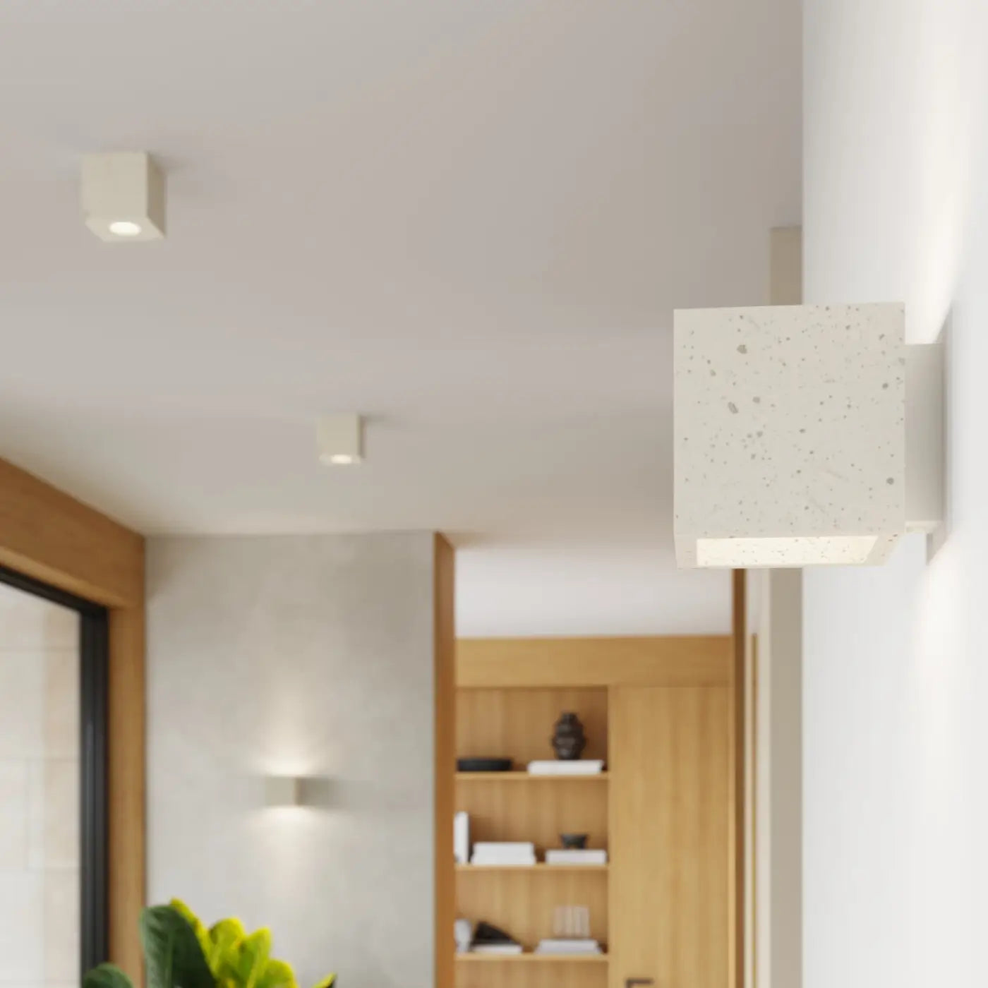 Luminaire Plafonnier Moderne - Quad Béton (Beige)