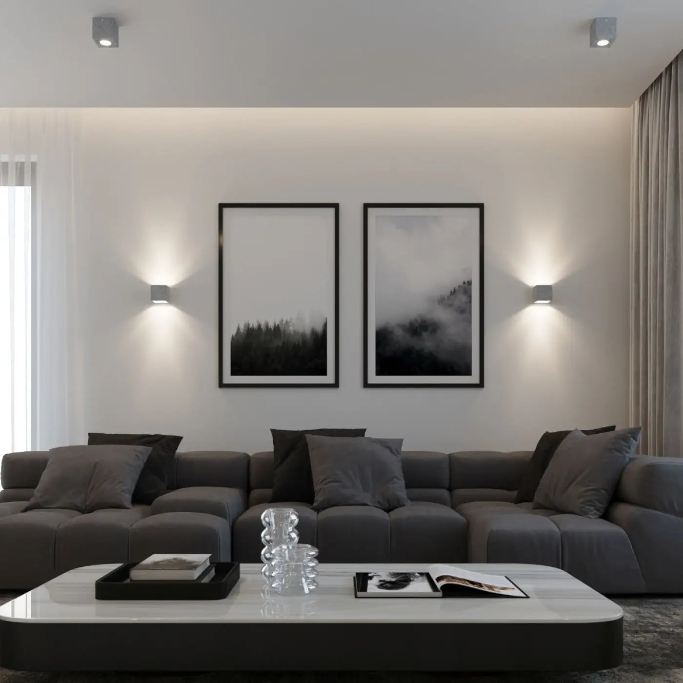 Luminaire Plafonnier Moderne - Quad Béton (Gris Béton)