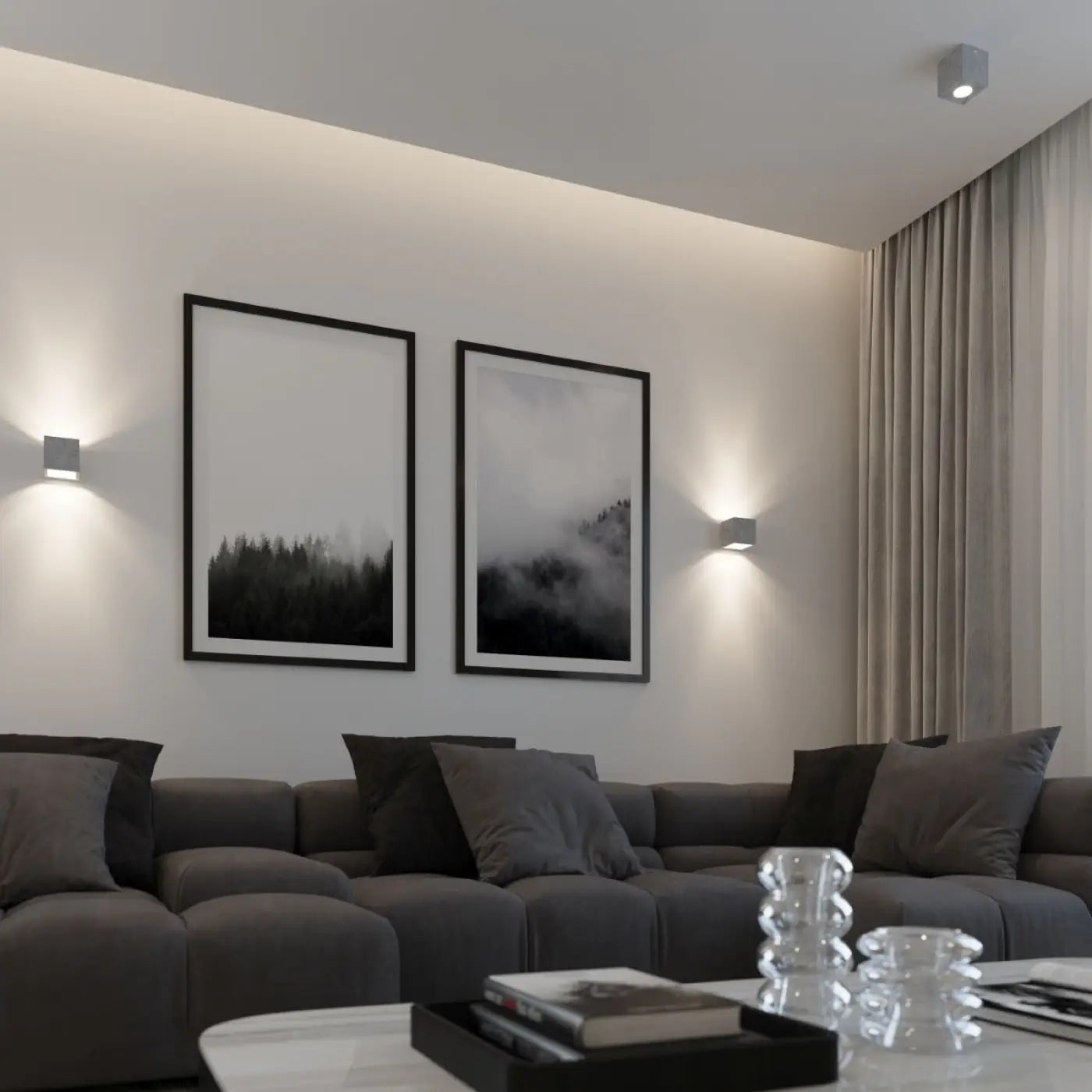 Luminaire Plafonnier Moderne - Quad Béton (Gris Béton)