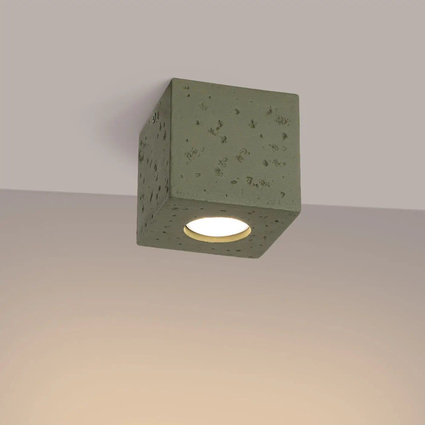 Luminaire Plafonnier Moderne - Quad Béton (Vert Olive)