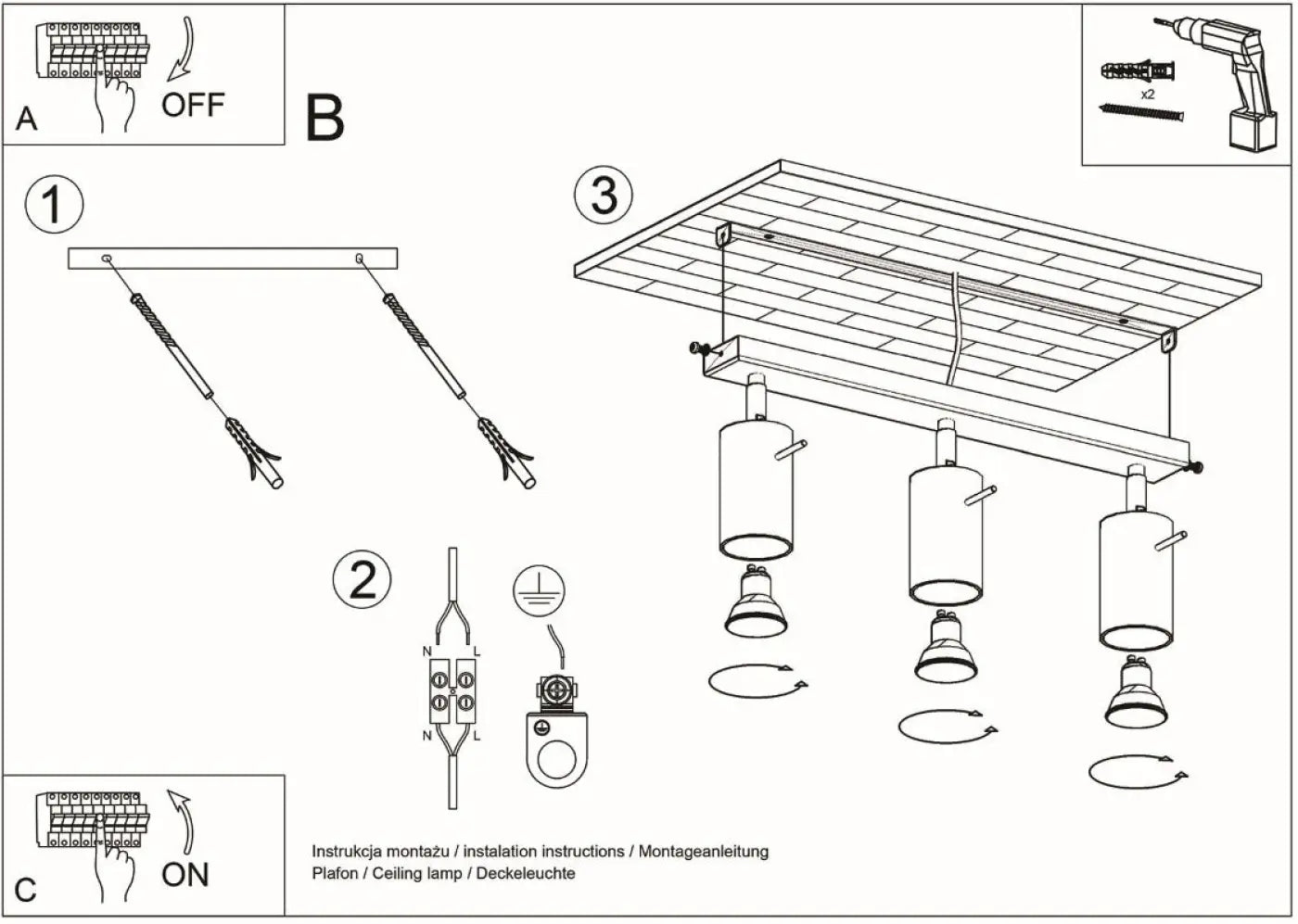 Luminaire Plafonnier - Ring 3 (Blanc)
