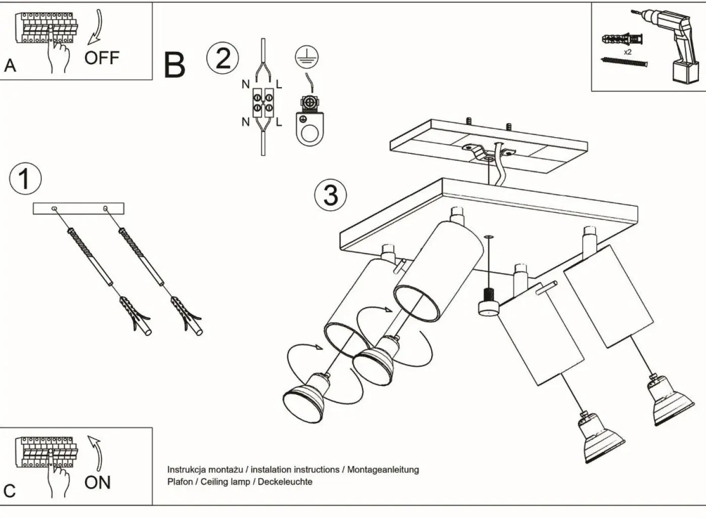 Luminaire Plafonnier - Ring 4 (Blanc)