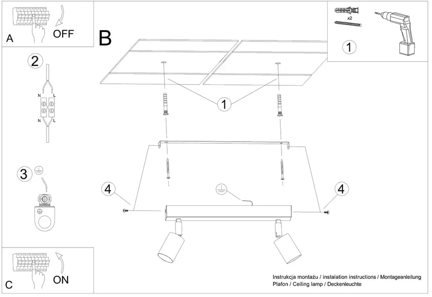 Luminaire Plafonnier en Bois - Verdo 2 (Blanc)