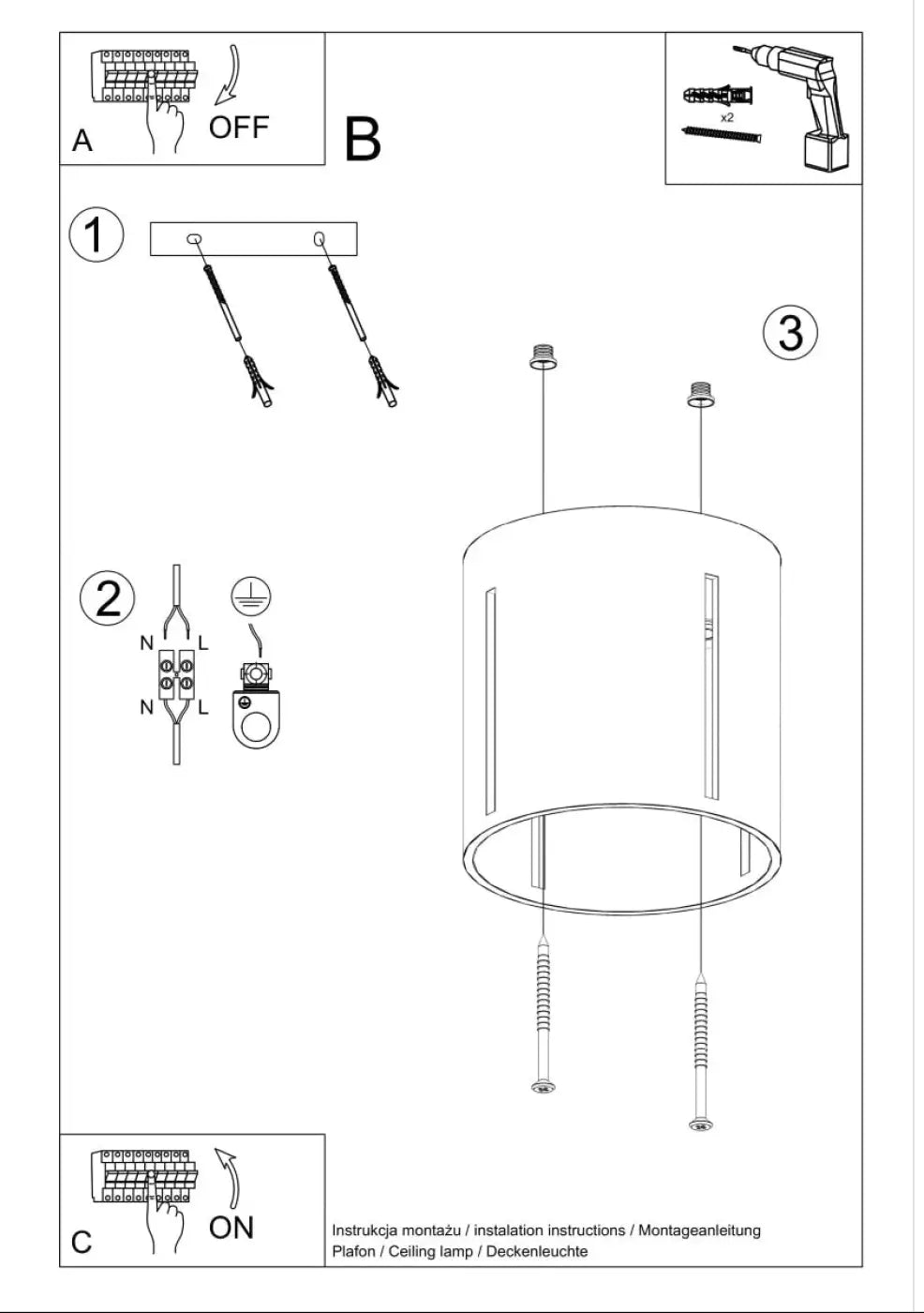 Luminaire Plafonnier Design - Inez (Blanc)