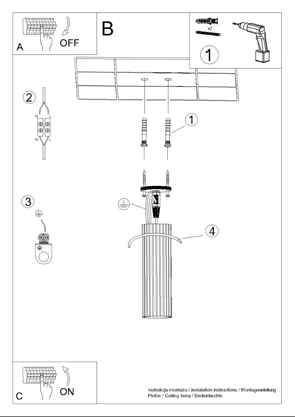 Luminaire Plafonnier - Karbon 20  (Blanc)