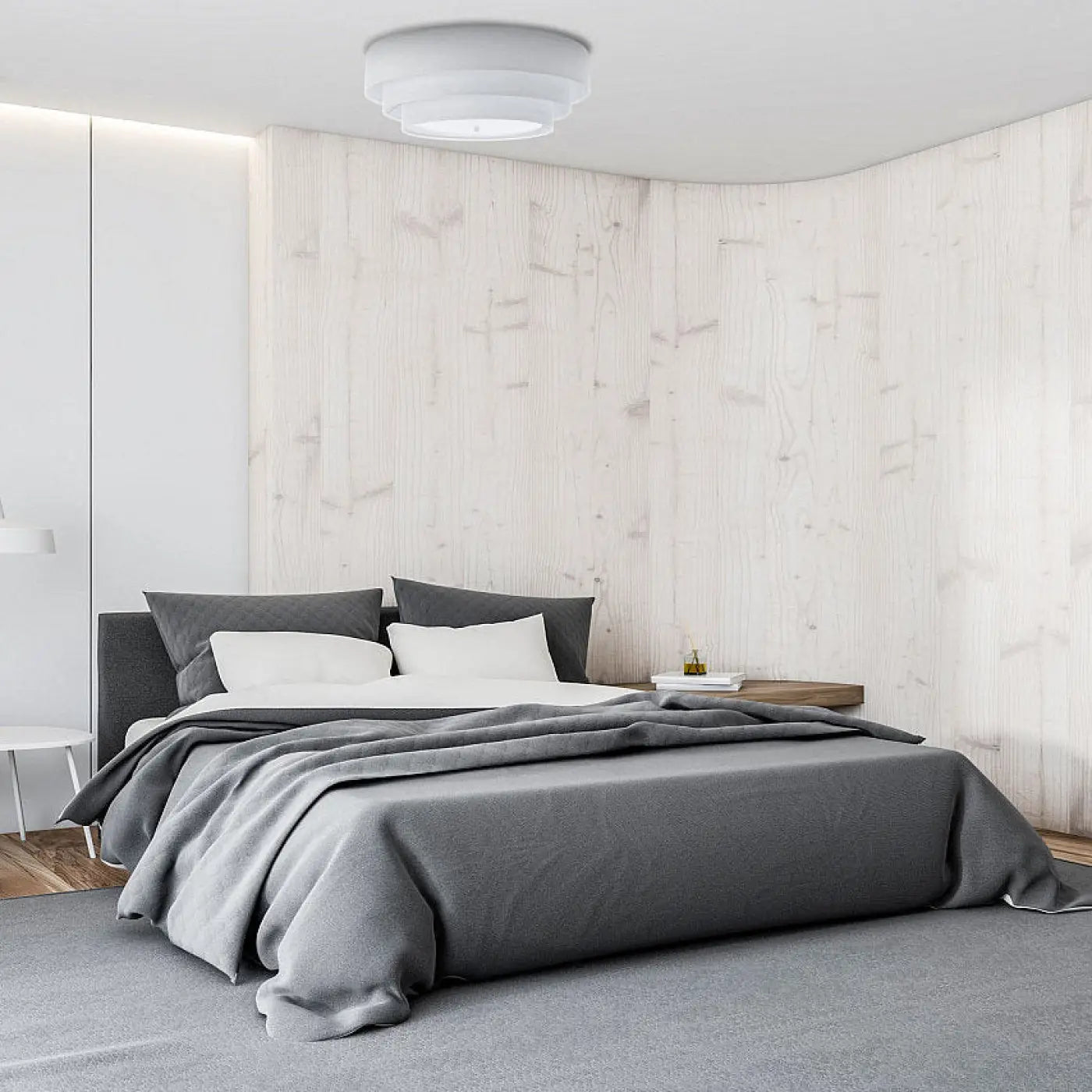 Luminaire Plafonnier - Triniti Veloursstoff (Blanc)