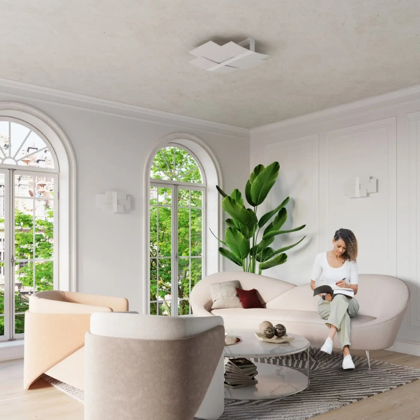 Luminaire Plafonnier Design - Celia (Blanc)