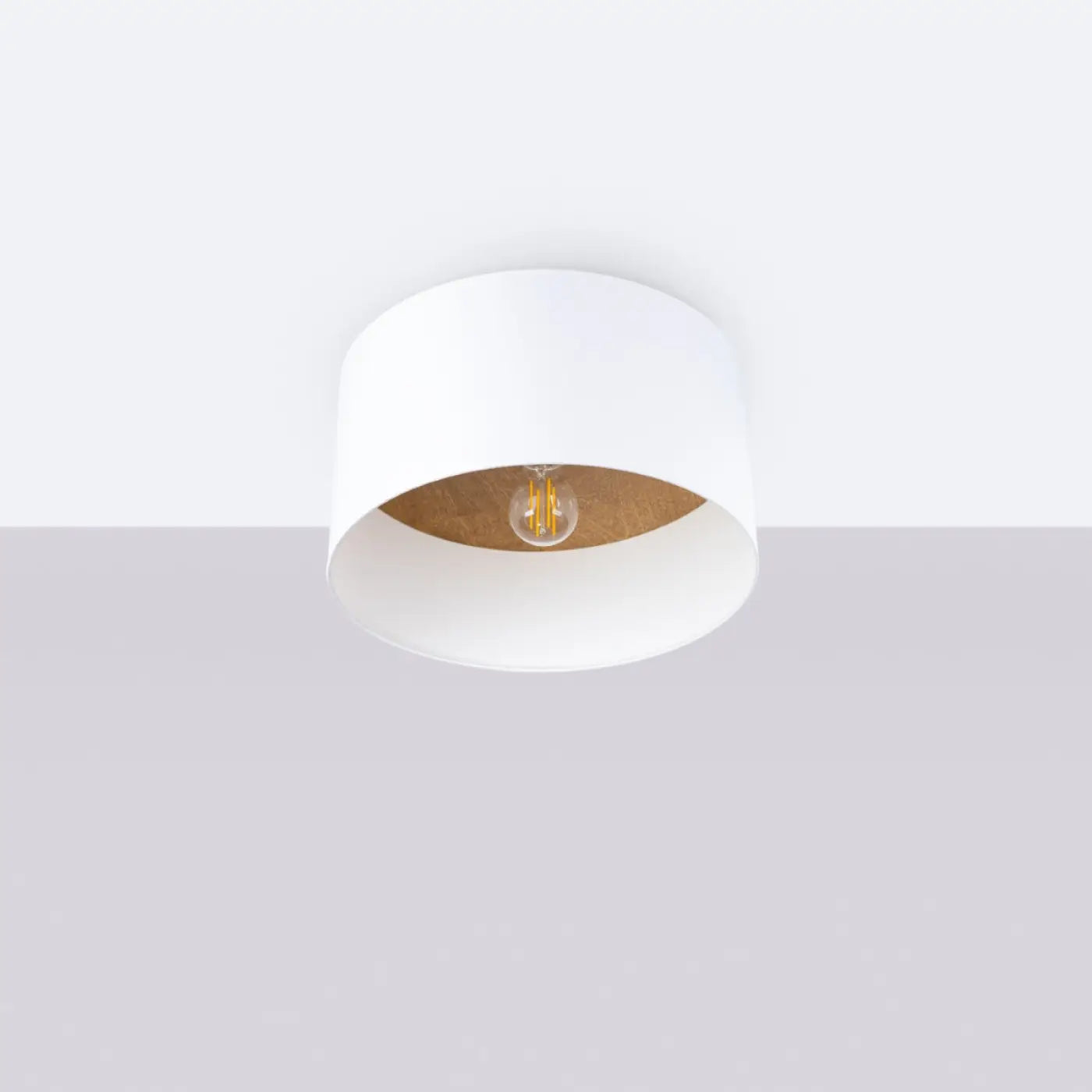 Luminaire Plafonnier Scandinave - Telesto (Blanc / Marron Clair)