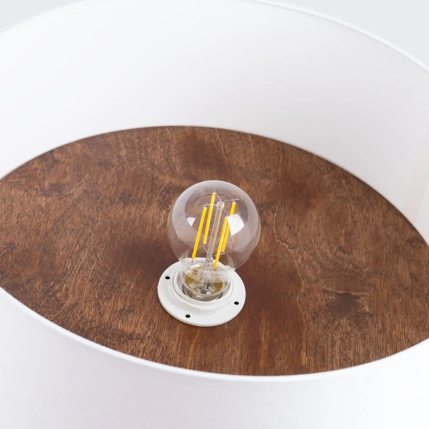 Luminaire Plafonnier Scandinave - Telesto (Blanc / Marron Foncé)