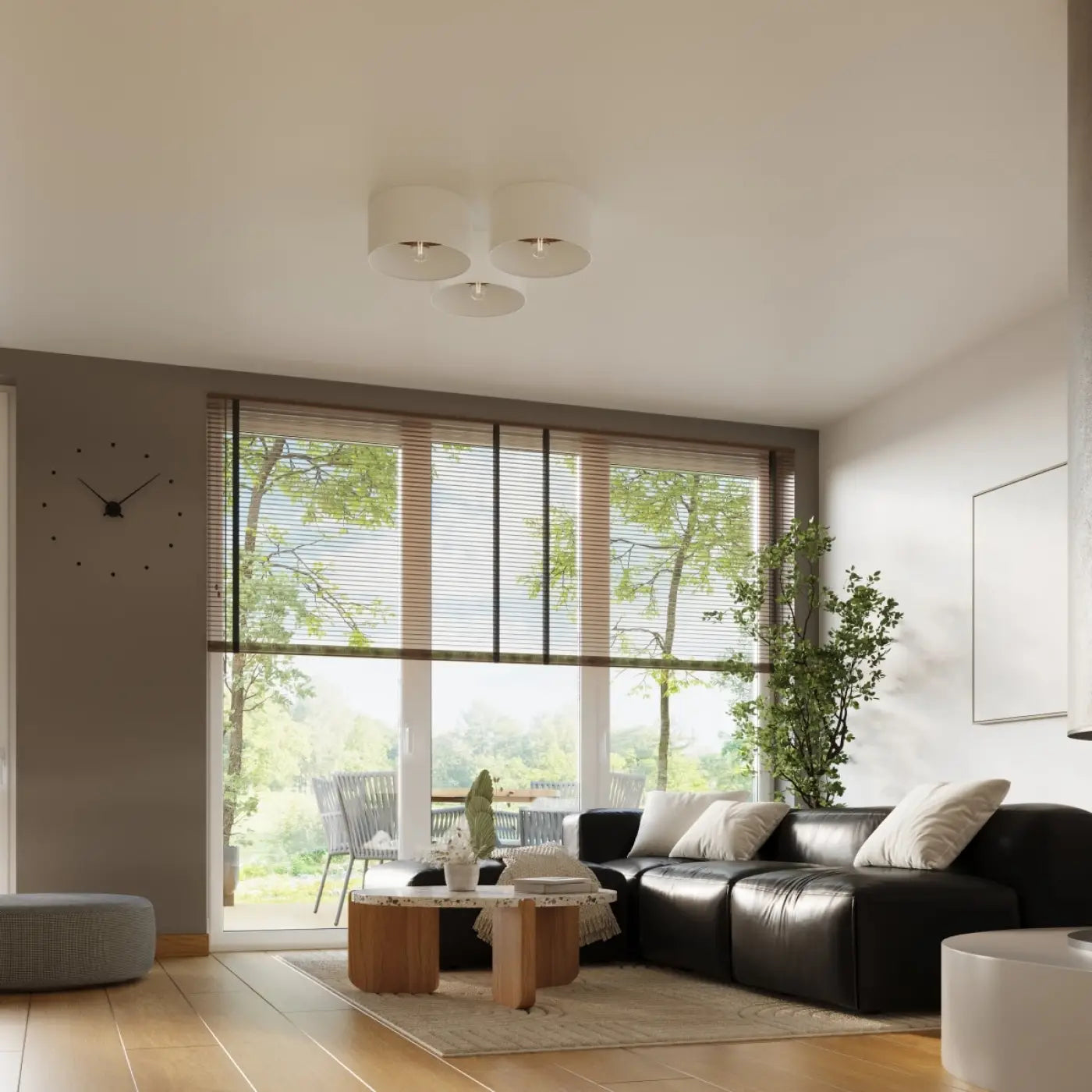Luminaire Plafonnier Scandinave - Telesto (Blanc / Marron Foncé)