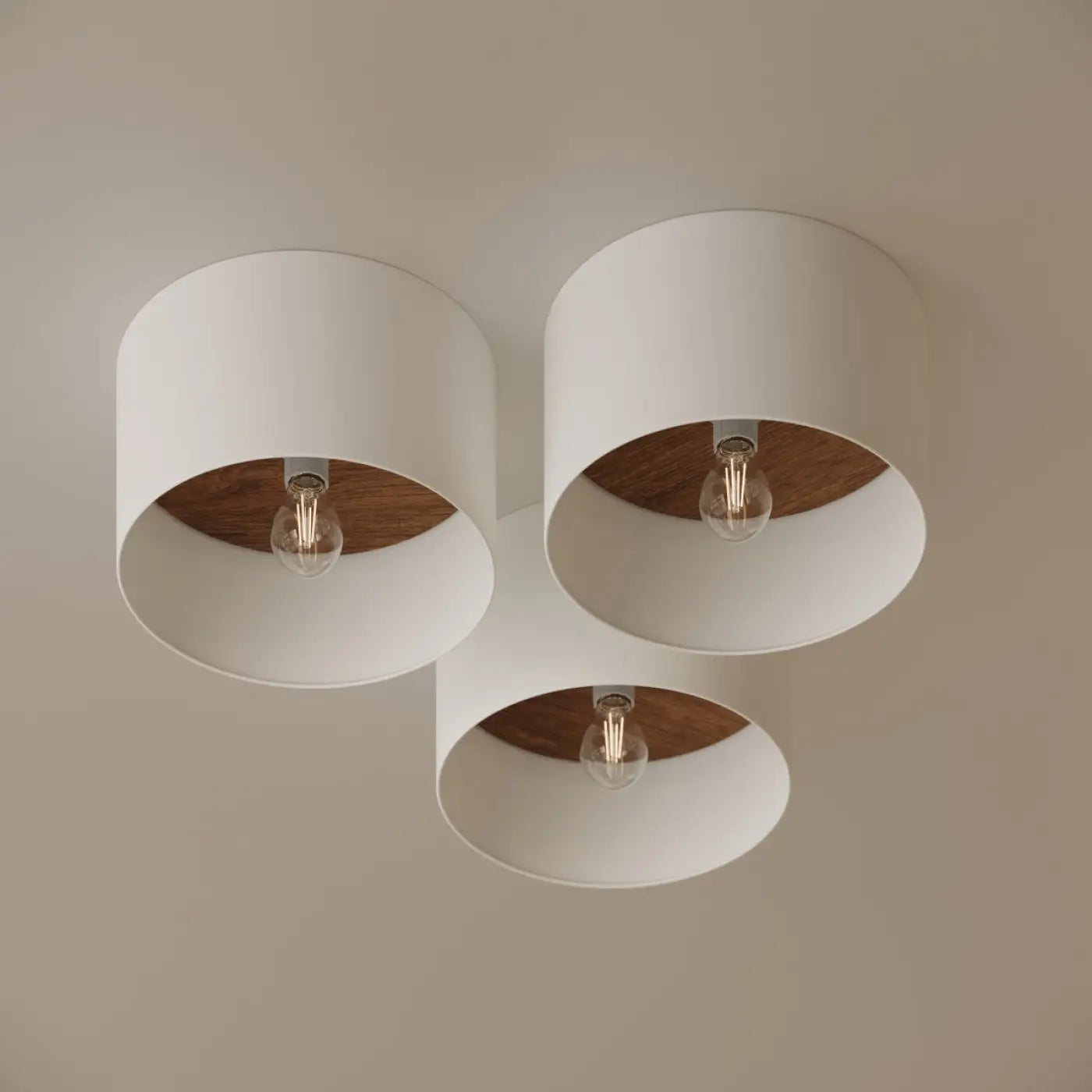 Luminaire Plafonnier Scandinave - Telesto (Blanc / Marron Foncé)