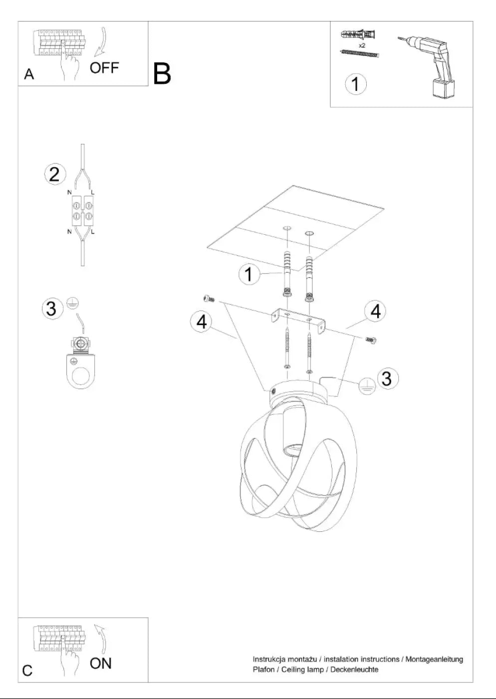 Luminaire Plafonnier Industriel - Tulos (Blanc)