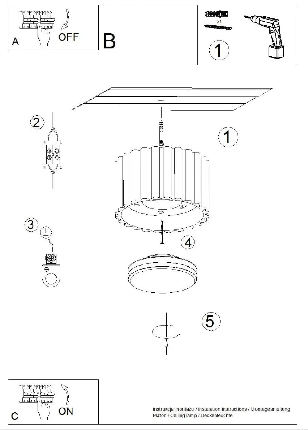 Luminaire Plafonnier Moderne - Aura 1 (Blanc)